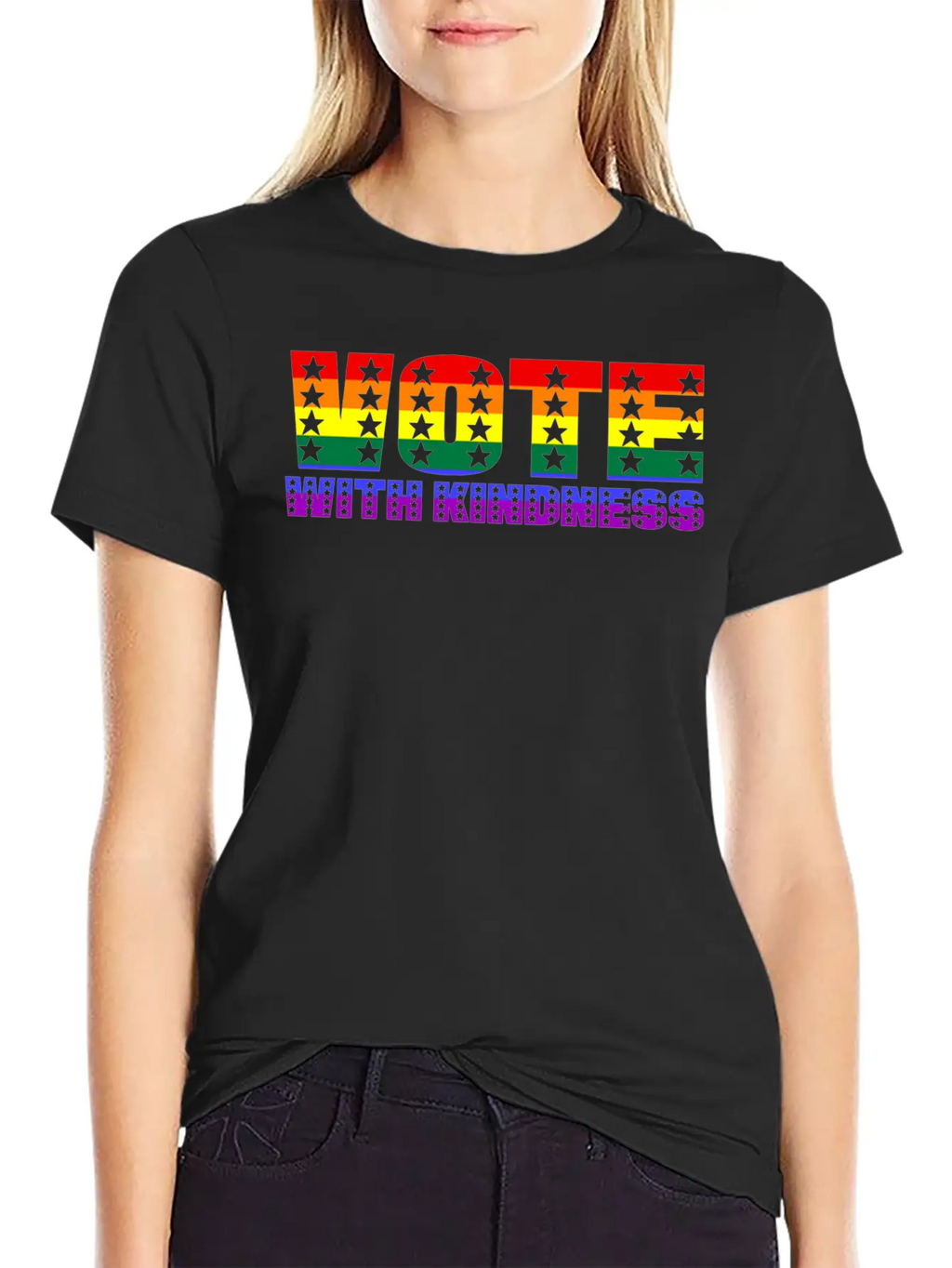 Vote With Kindness Basic Graphic T-Shirt – Daily Comfort In Soft Cotton