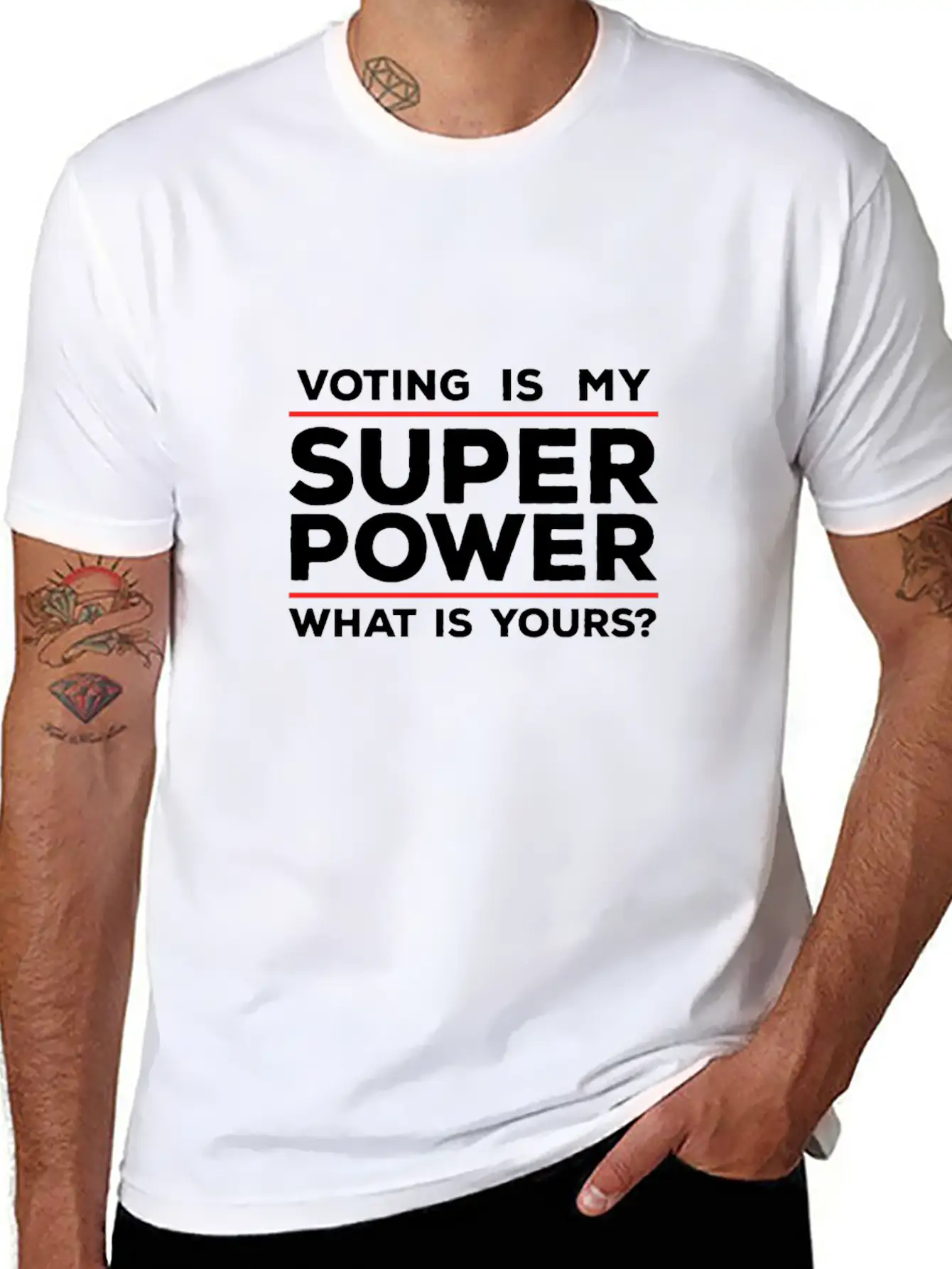 Voting Is My Superpower What Is Yours? Basic Graphic T-Shirt – Daily Comfort In Soft Cotton