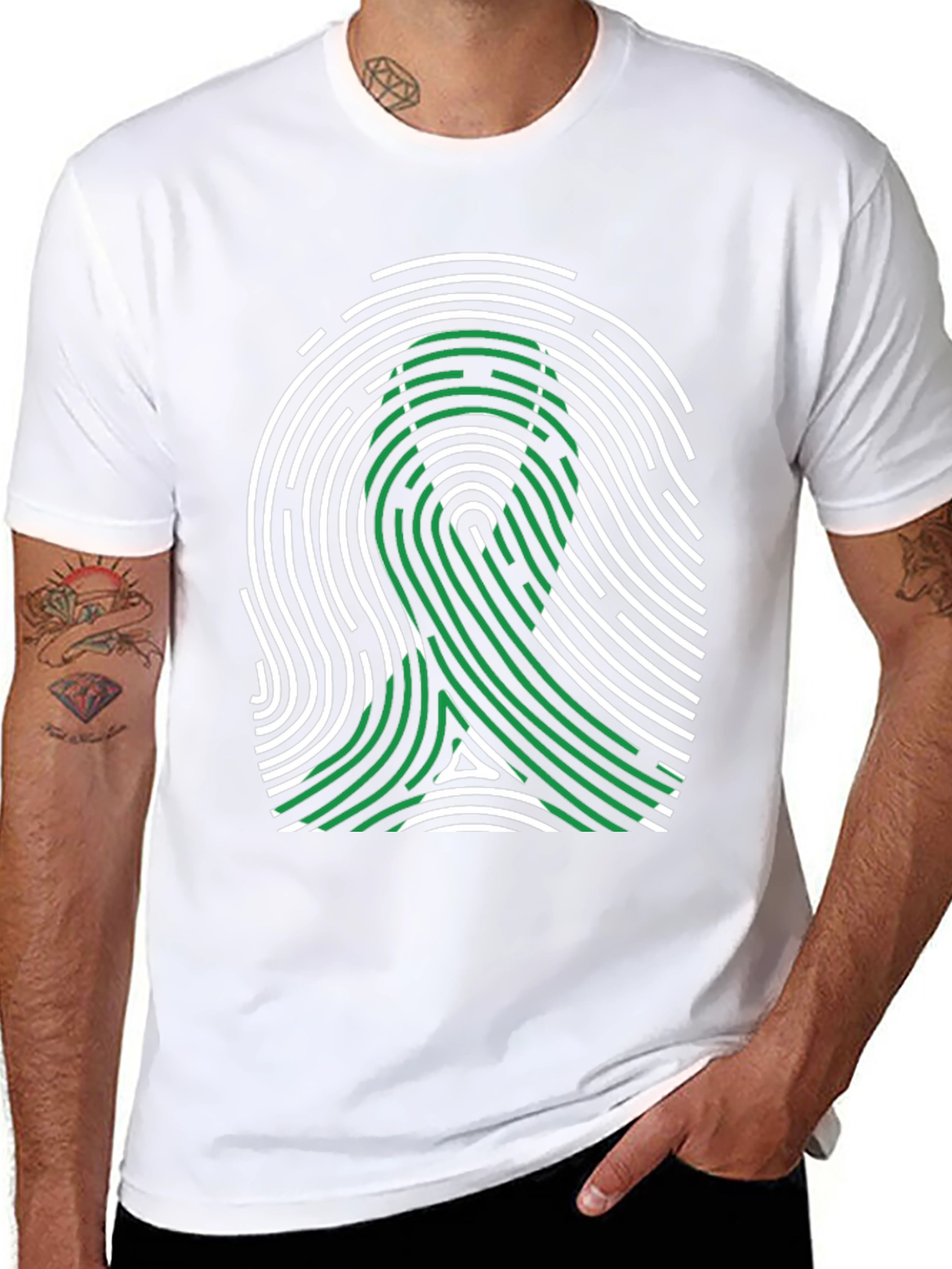Awareness Ribbon Fingerprint T-Shirt