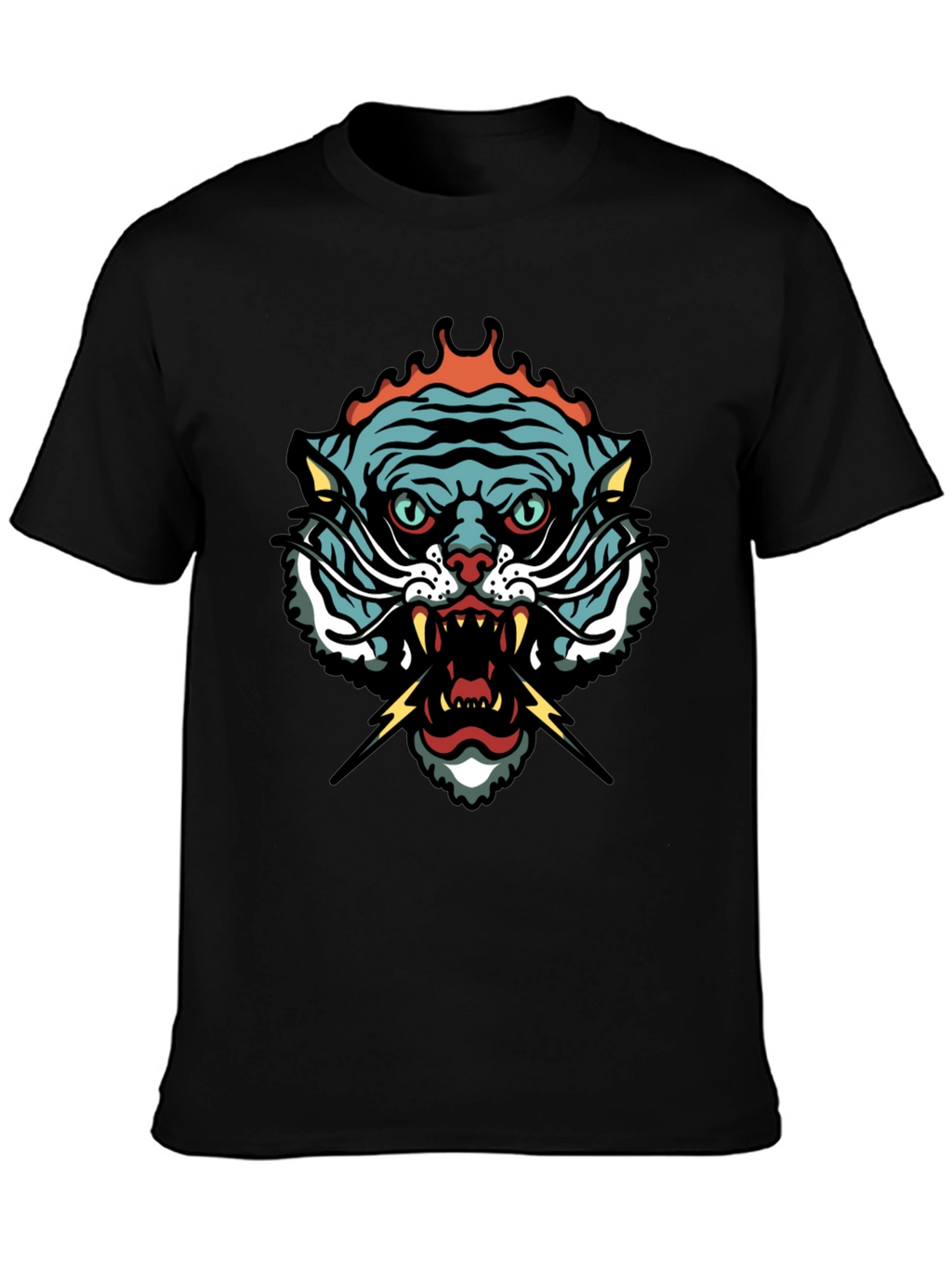 Tiger Graphic Tee - Black Short Sleeve T-Shirt