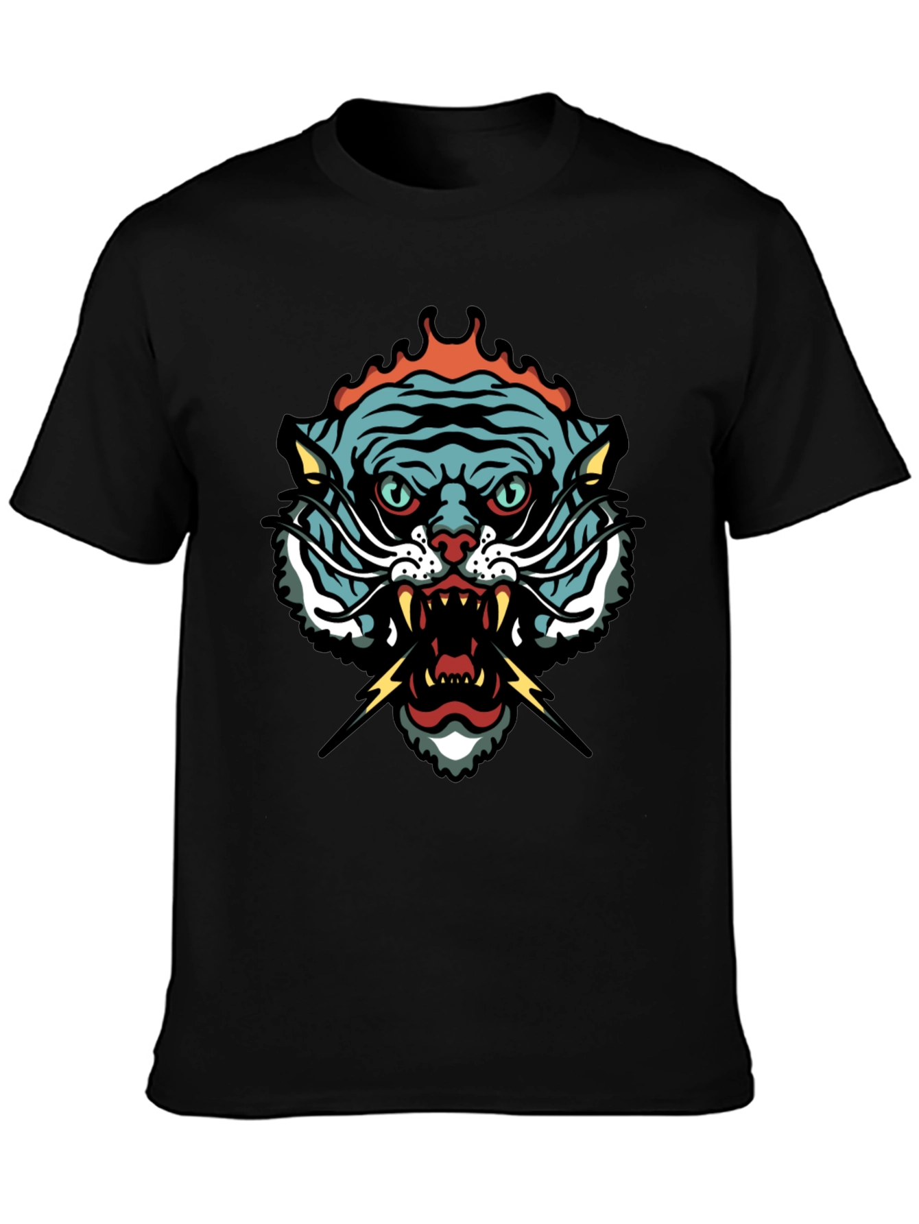 Tiger Graphic Tee - Black Short Sleeve T-Shirt