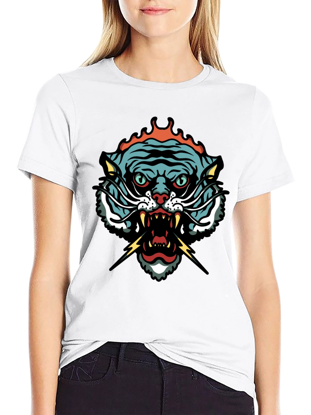 Tiger Graphic Tee - Black Short Sleeve T-Shirt