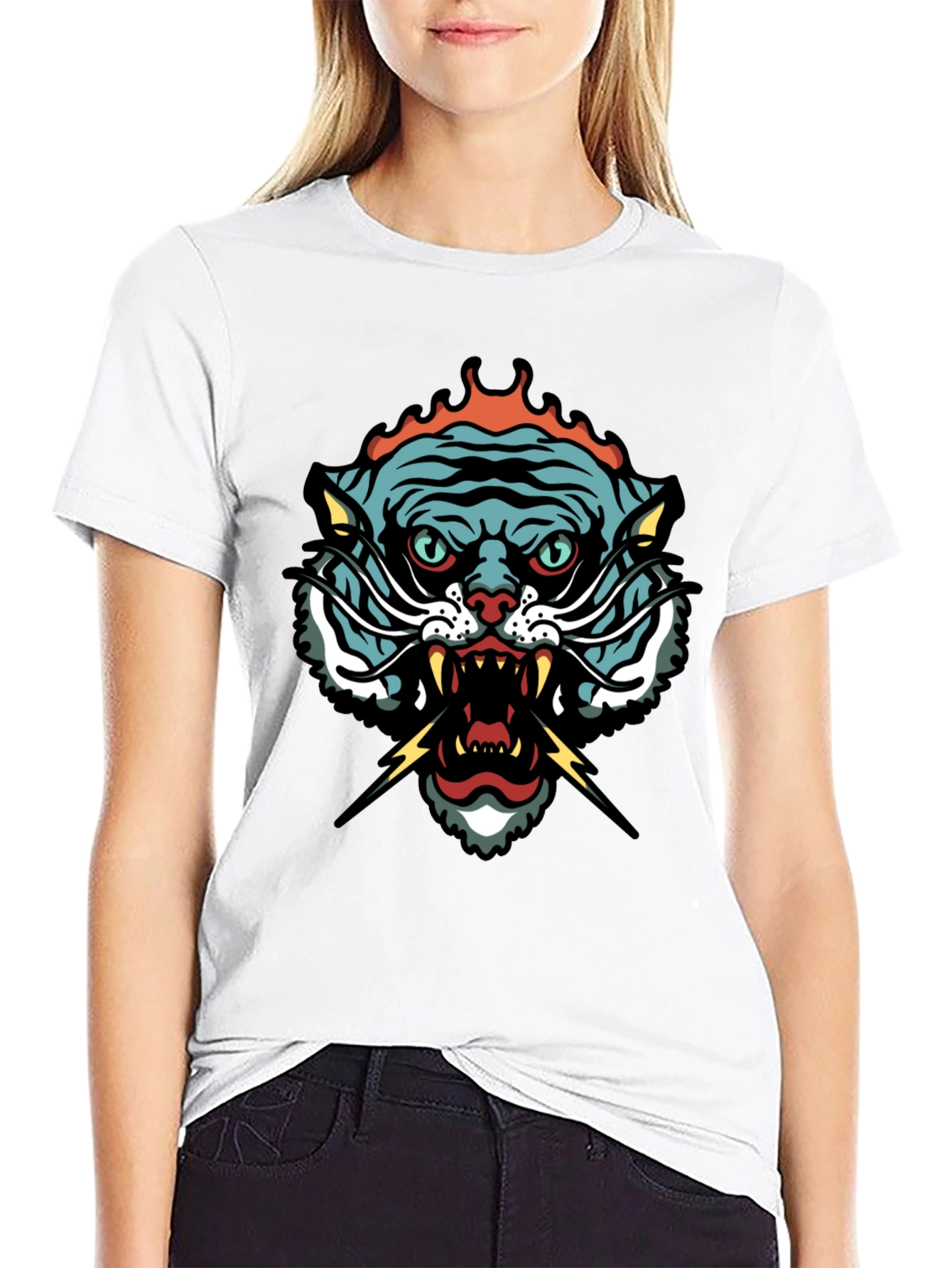 Tiger Graphic Tee - Black Short Sleeve T-Shirt