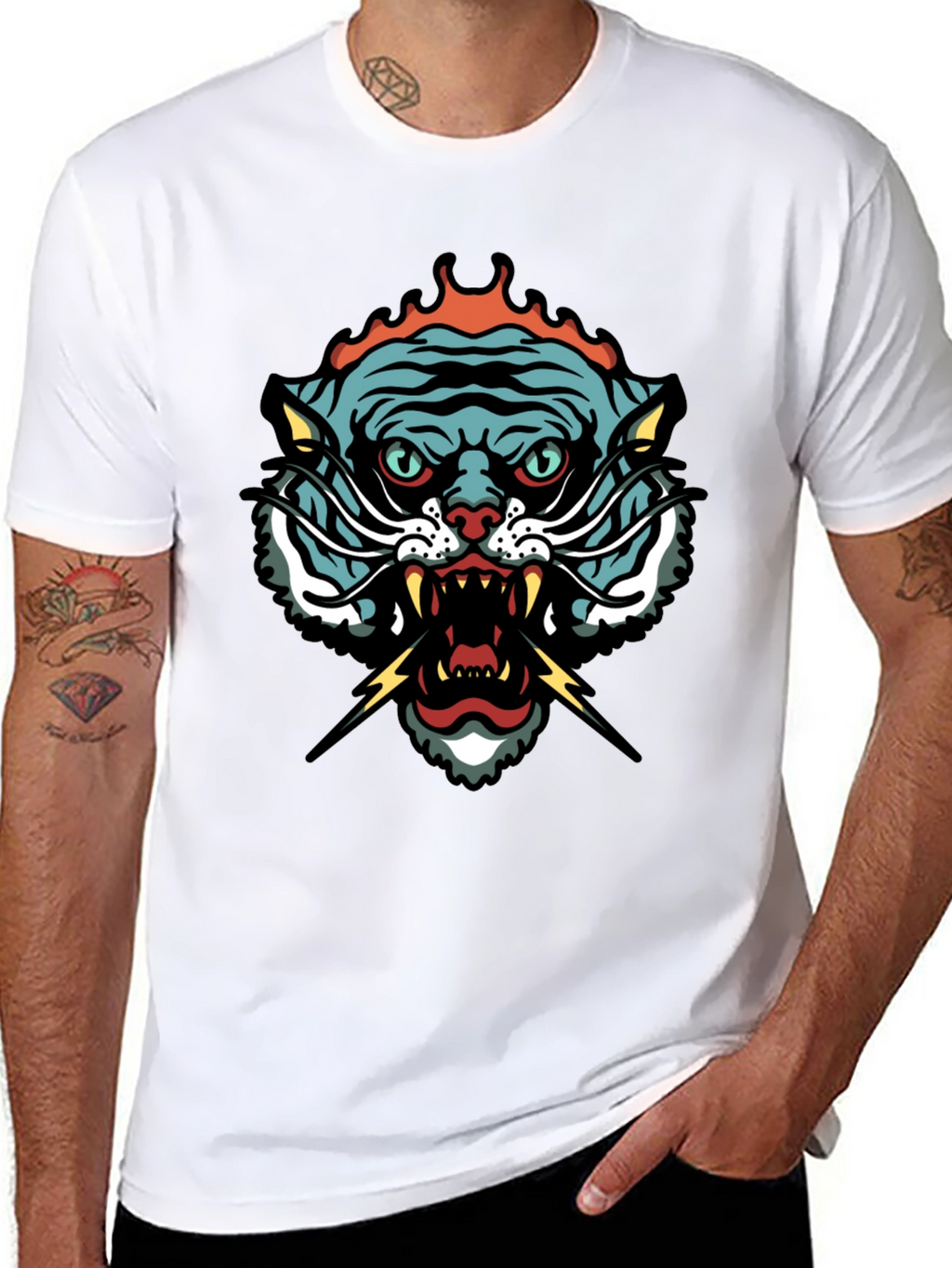 Tiger Graphic Tee - Black Short Sleeve T-Shirt