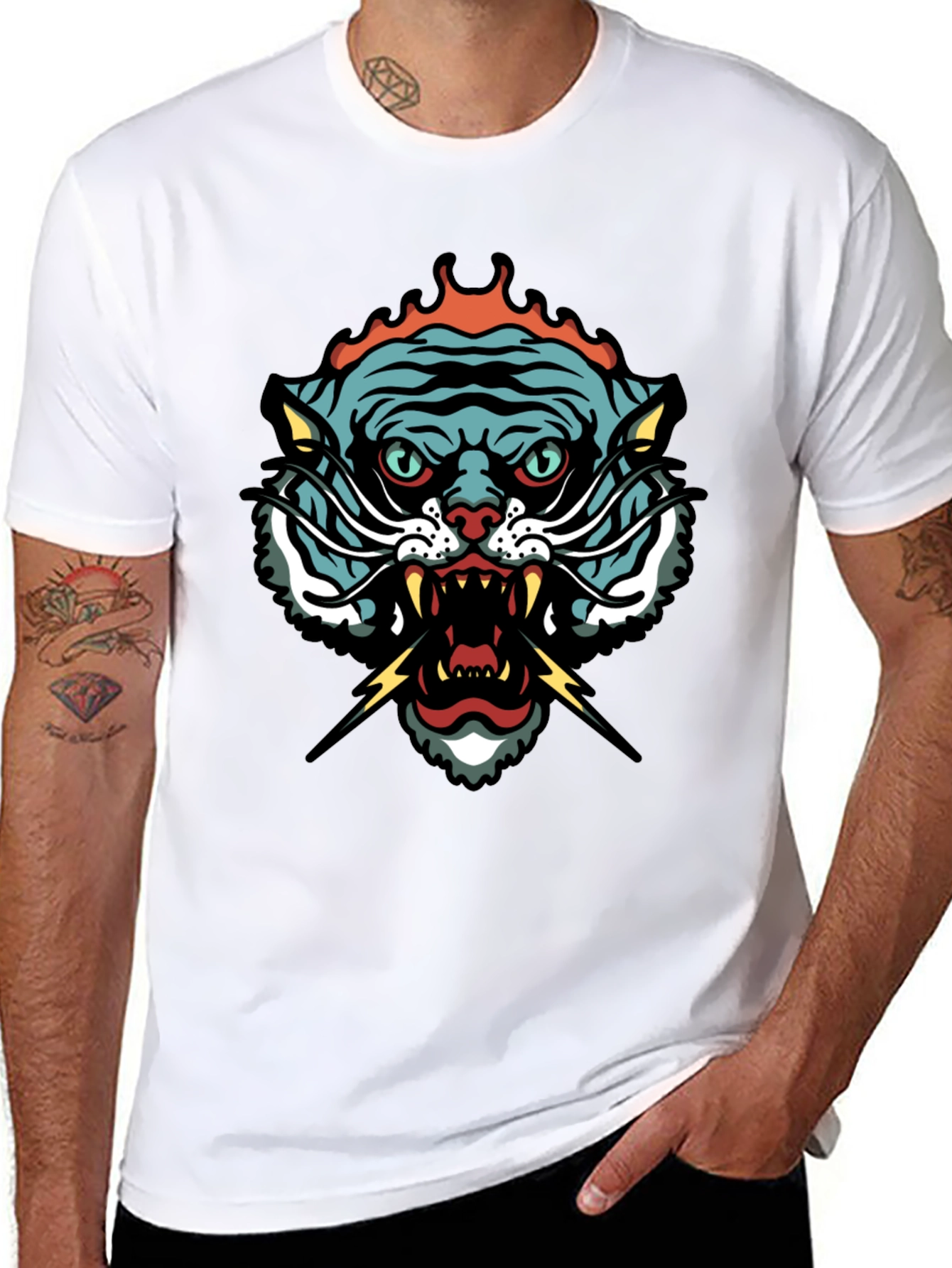 Tiger Graphic Tee - Black Short Sleeve T-Shirt