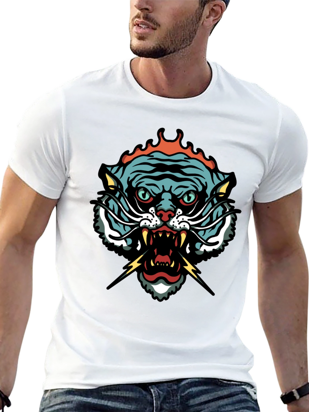 Tiger Graphic Tee - Black Short Sleeve T-Shirt