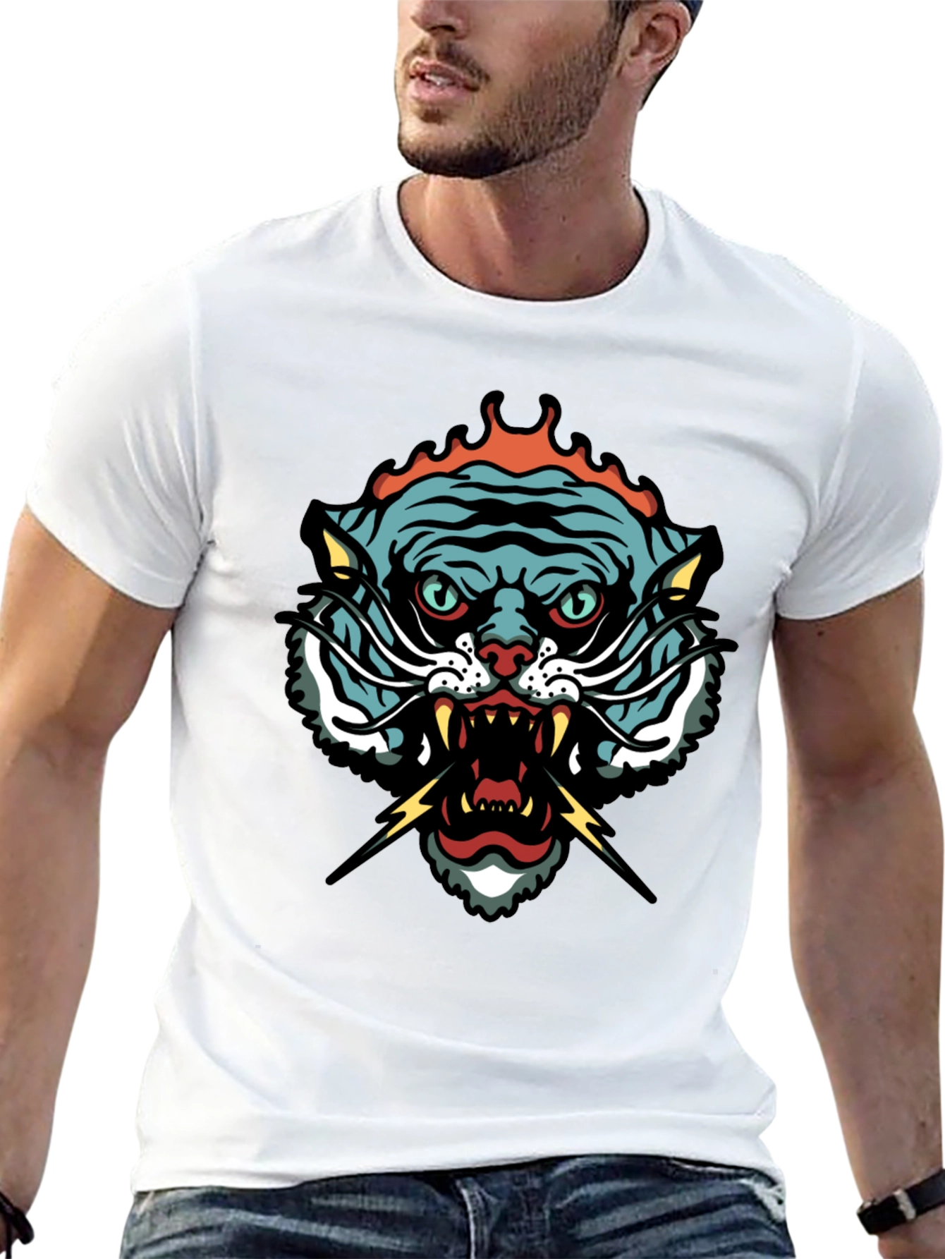 Tiger Graphic Tee - Black Short Sleeve T-Shirt