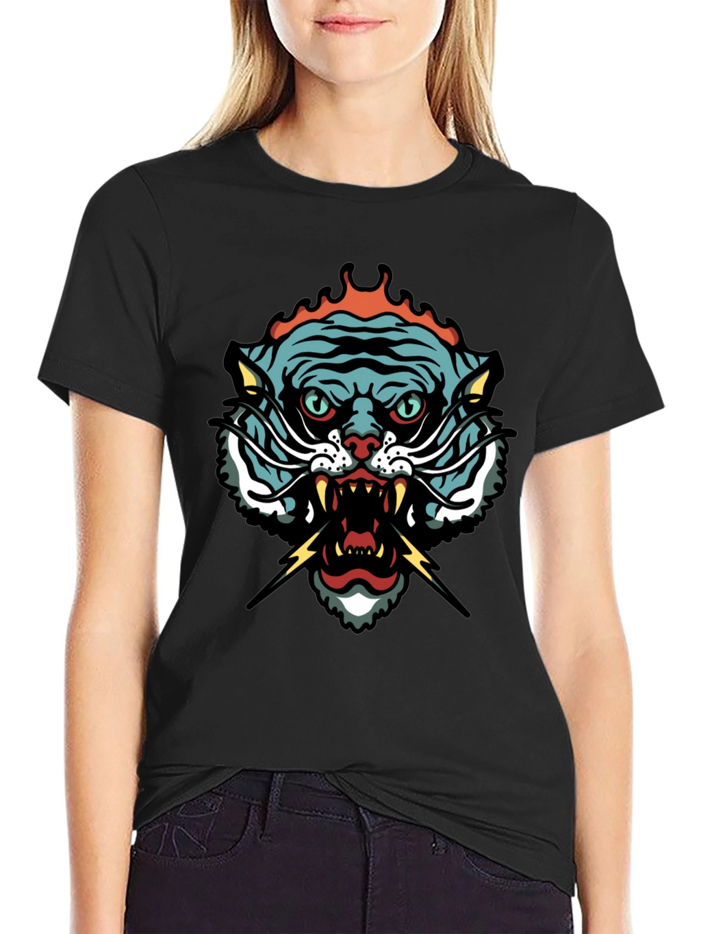 Tiger Graphic Tee - Black Short Sleeve T-Shirt