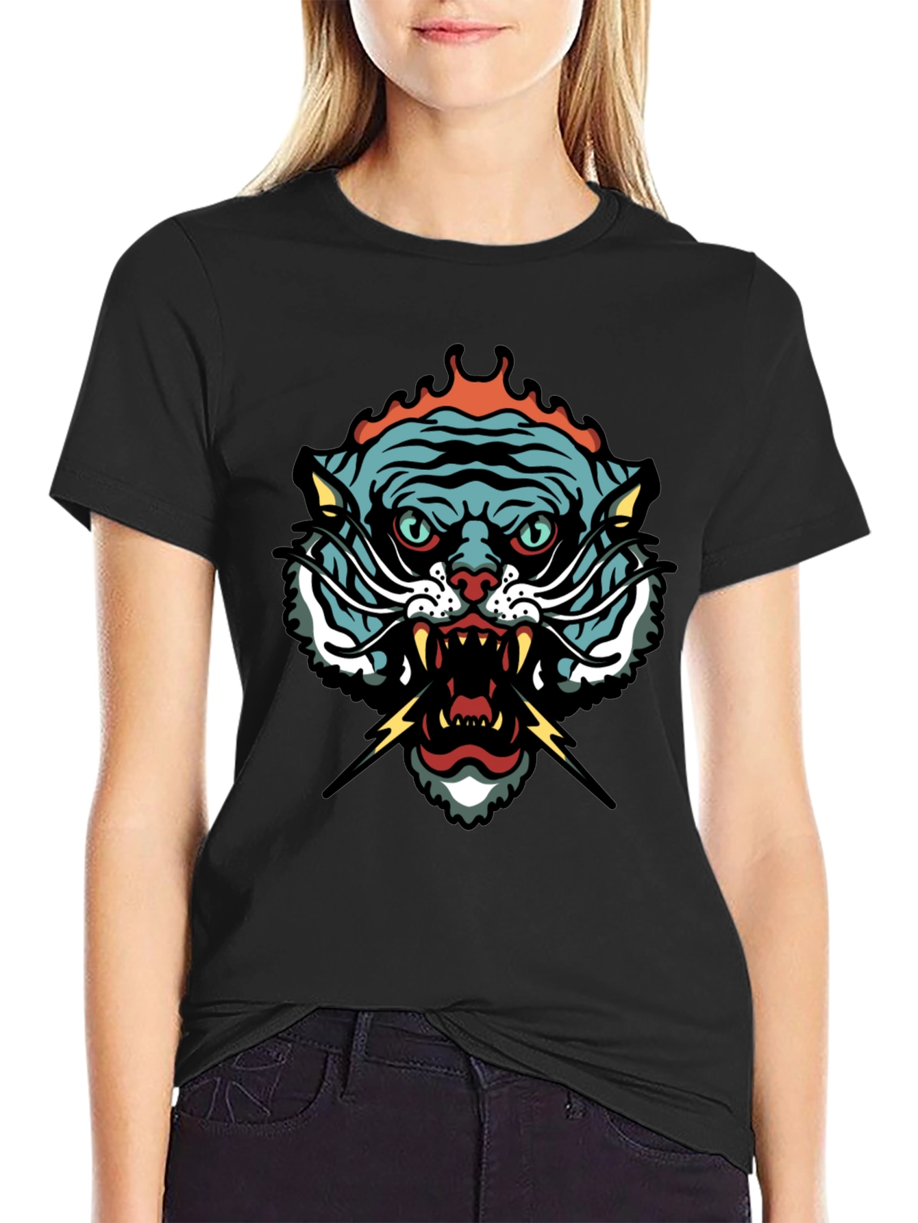 Tiger Graphic Tee - Black Short Sleeve T-Shirt