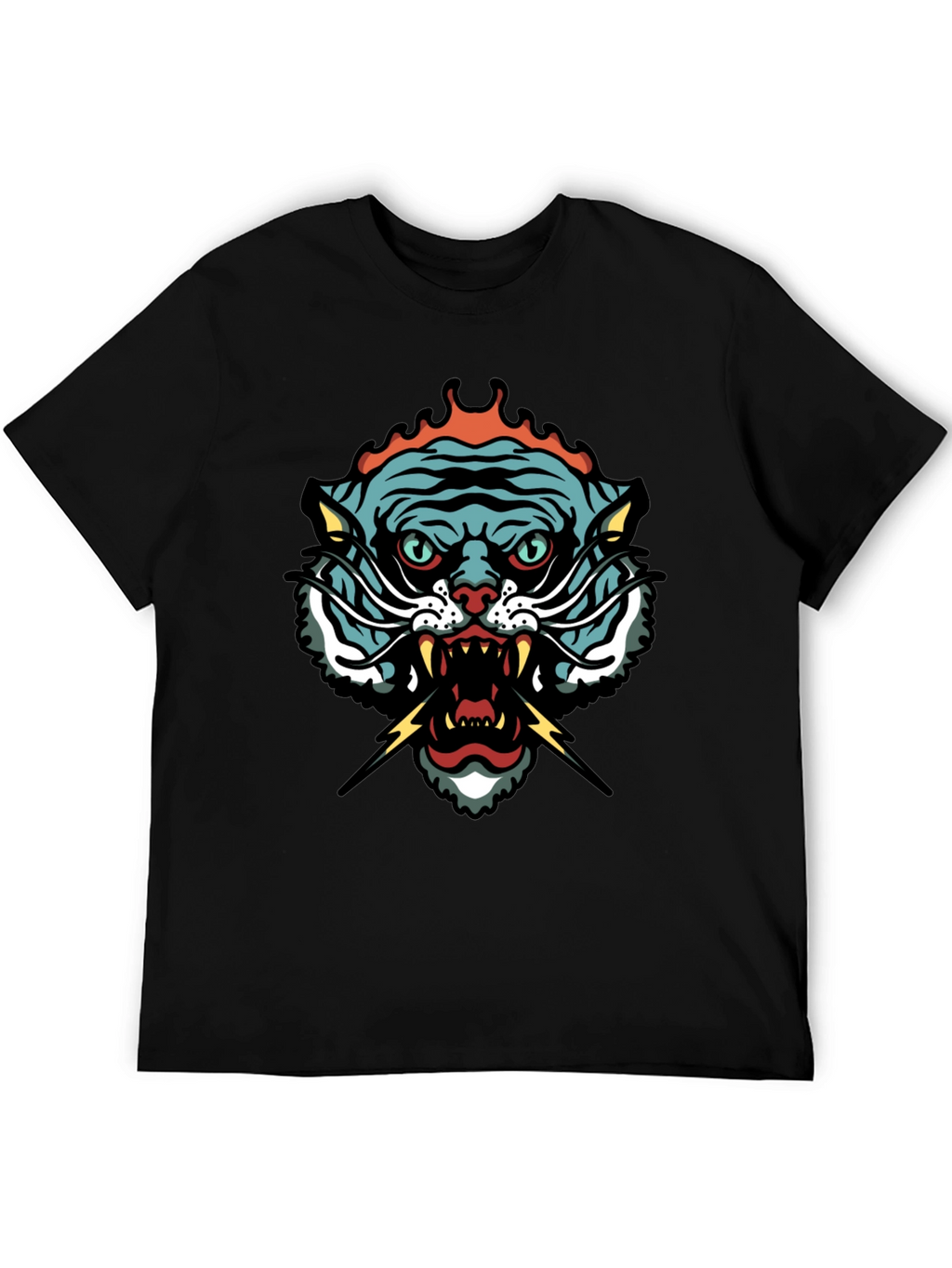 Tiger Graphic Tee - Black Short Sleeve T-Shirt