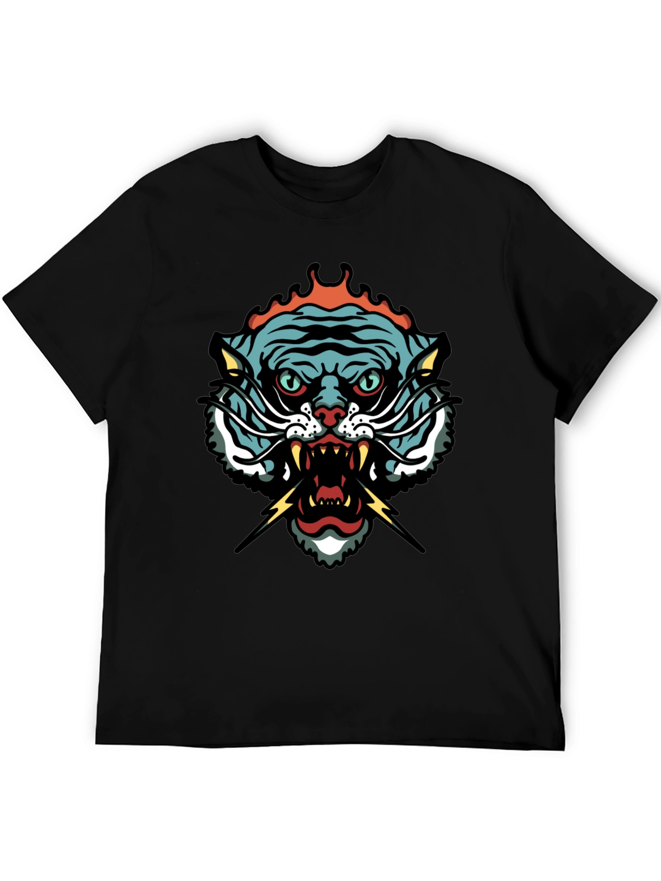 Tiger Graphic Tee - Black Short Sleeve T-Shirt