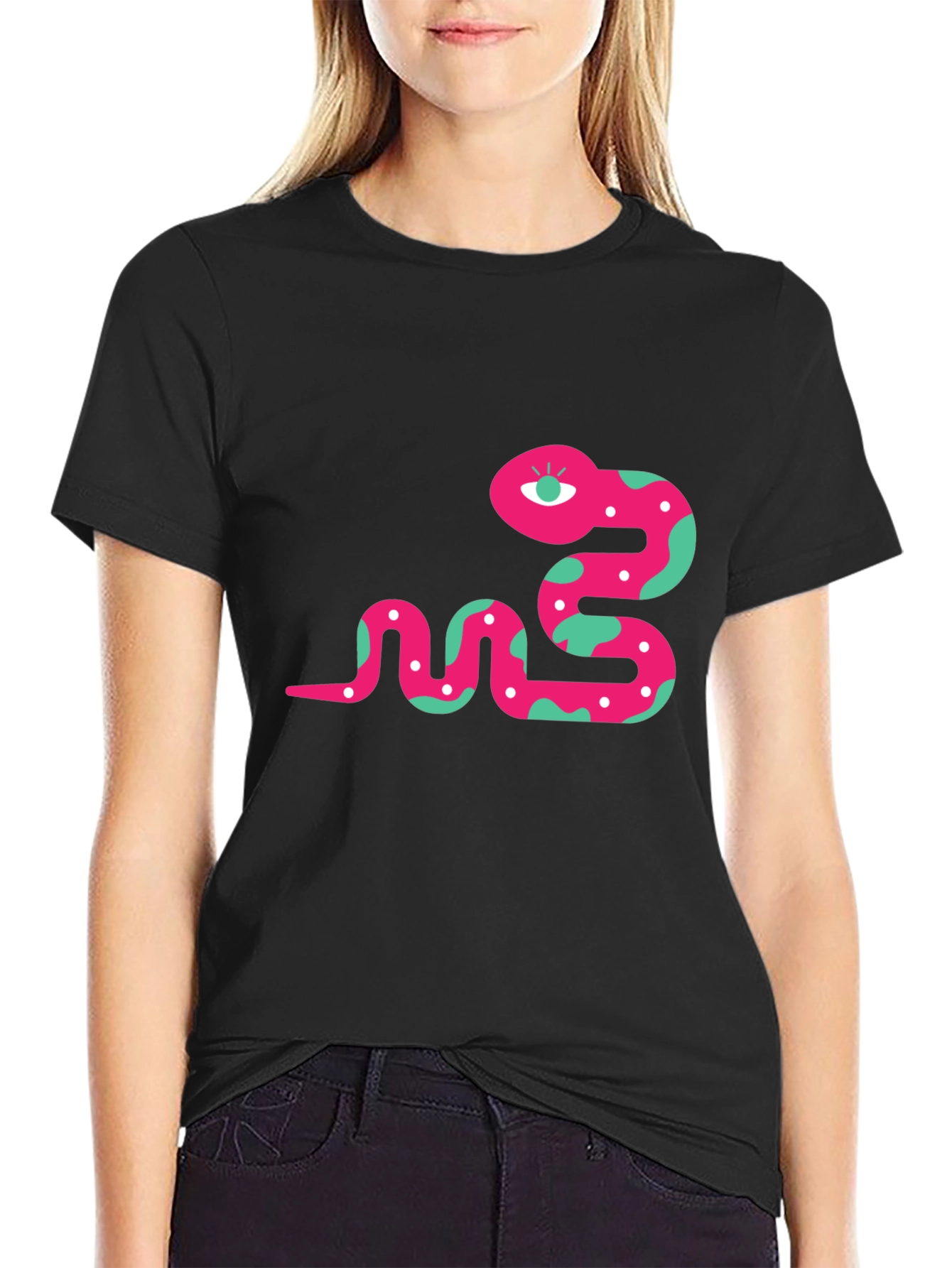 Funky Snake Graphic Tee - Black