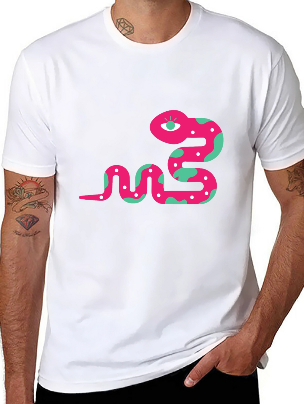Funky Snake Graphic Tee - Black