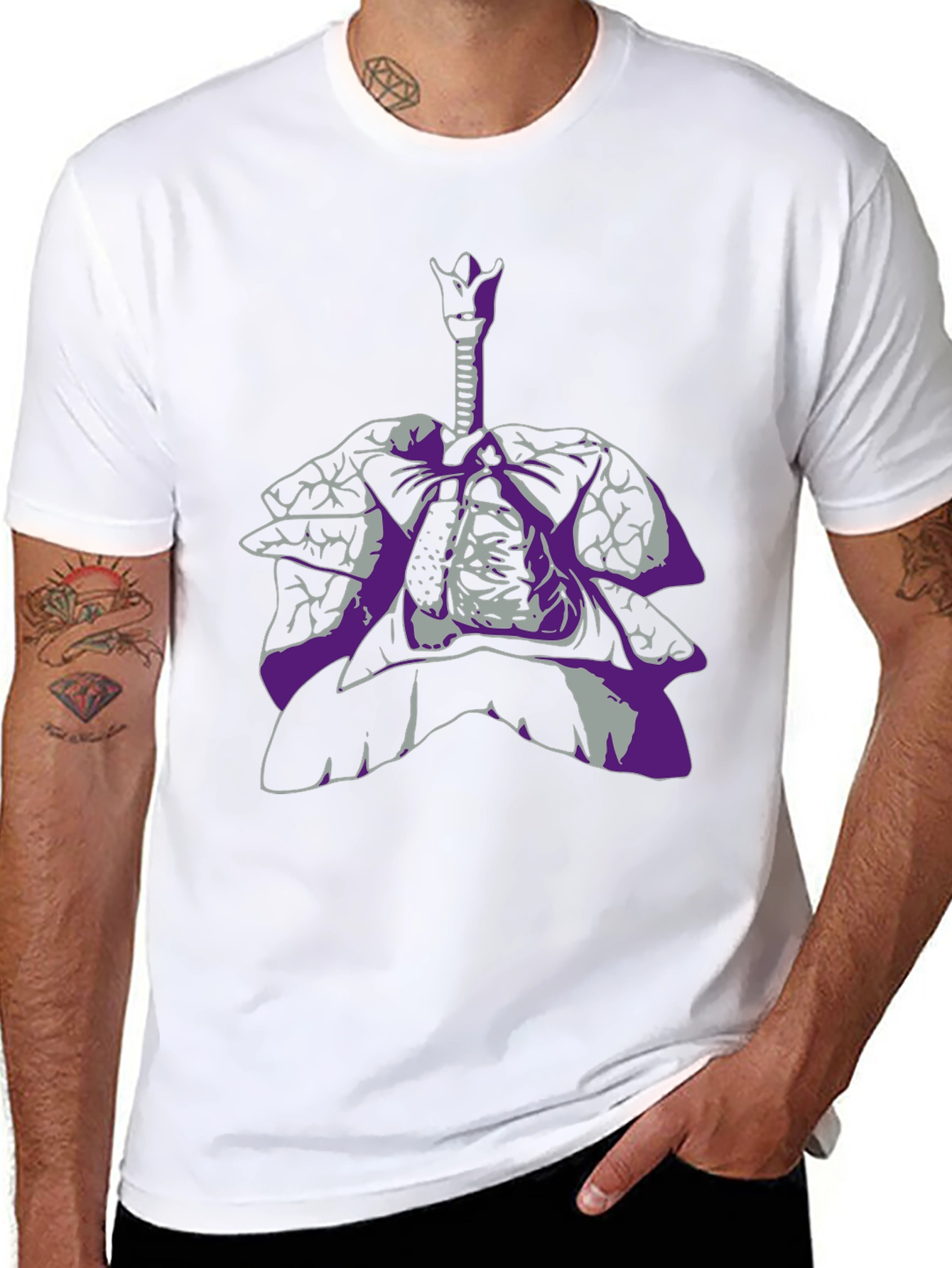Anatomical Lungs Graphic Tee - Unique Design