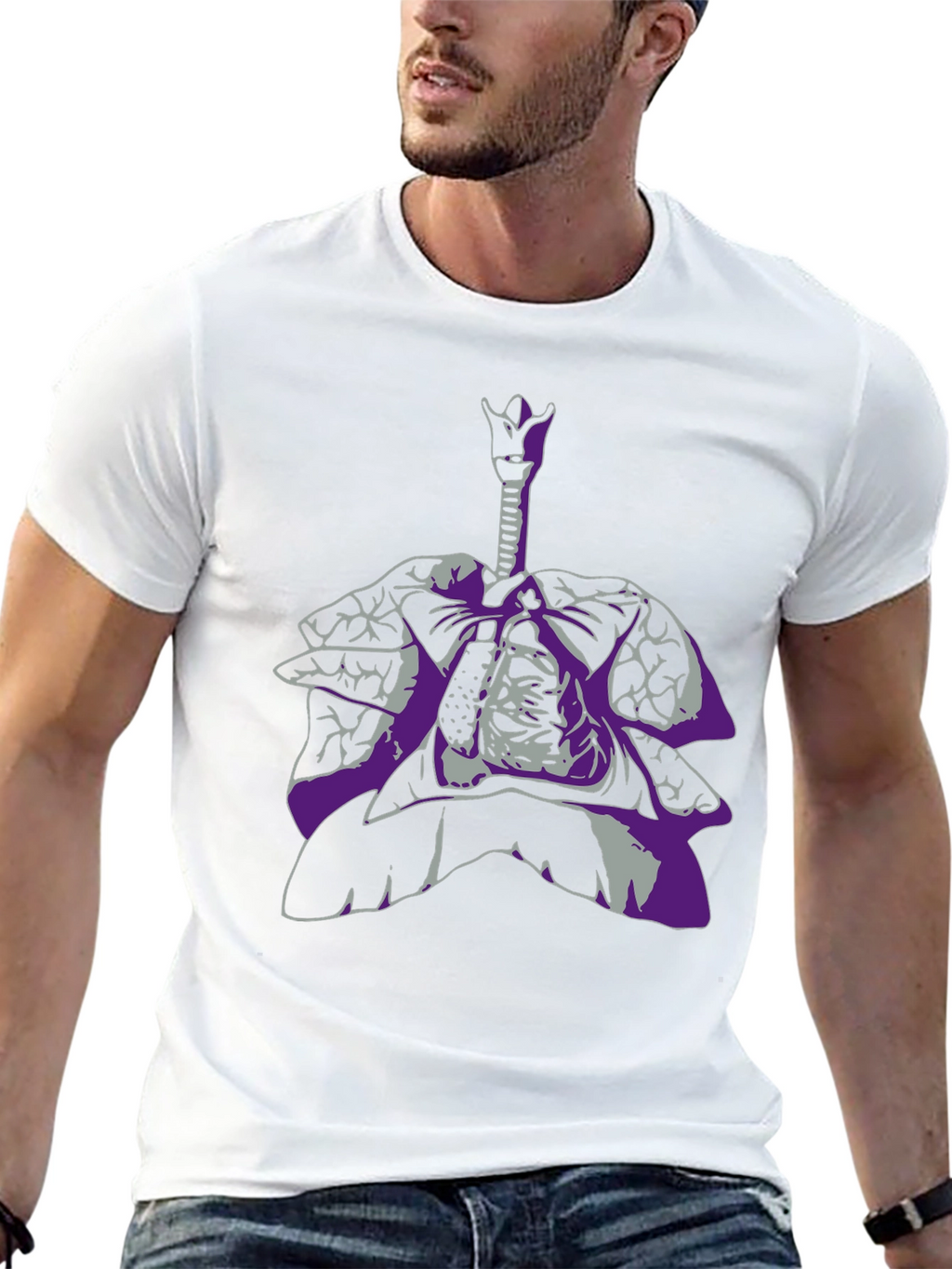 Anatomical Lungs Graphic Tee - Unique Design
