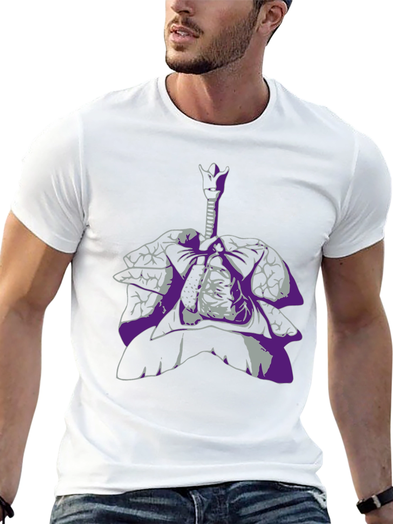 Anatomical Lungs Graphic Tee - Unique Design
