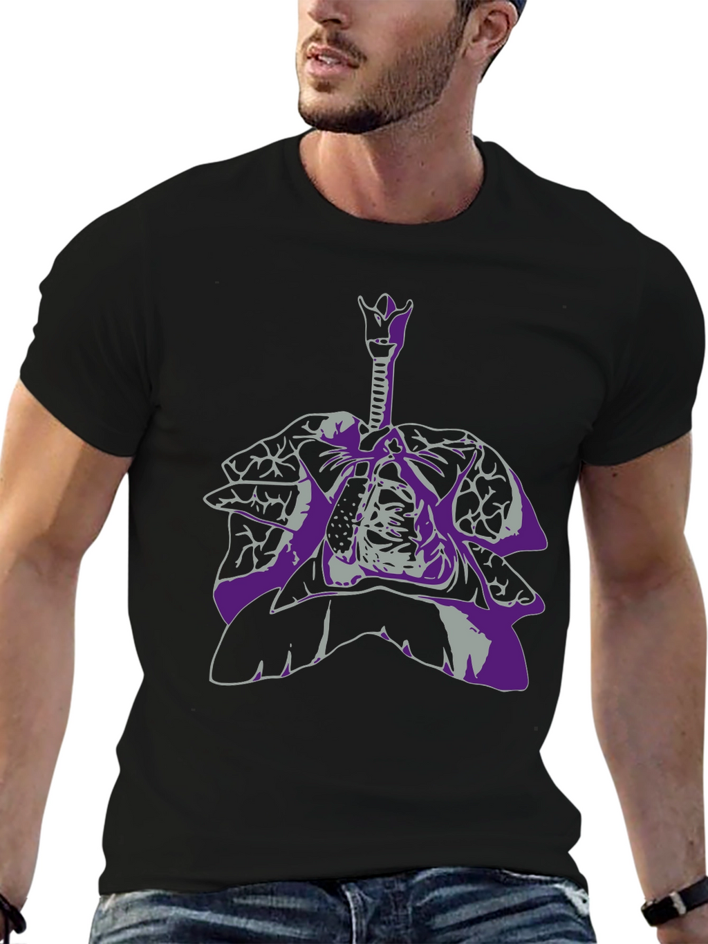 Anatomical Lungs Graphic Tee - Unique Design