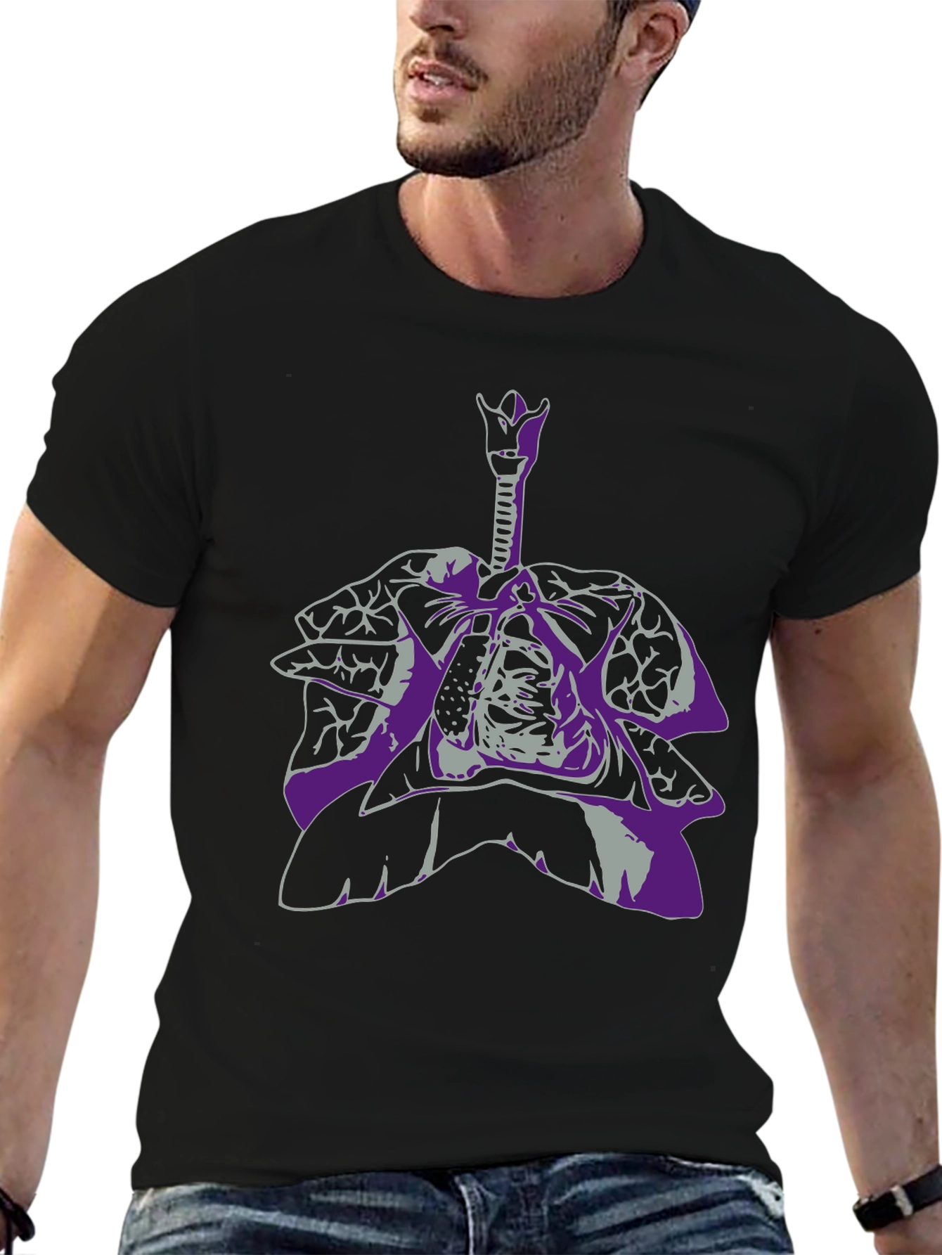 Anatomical Lungs Graphic Tee - Unique Design