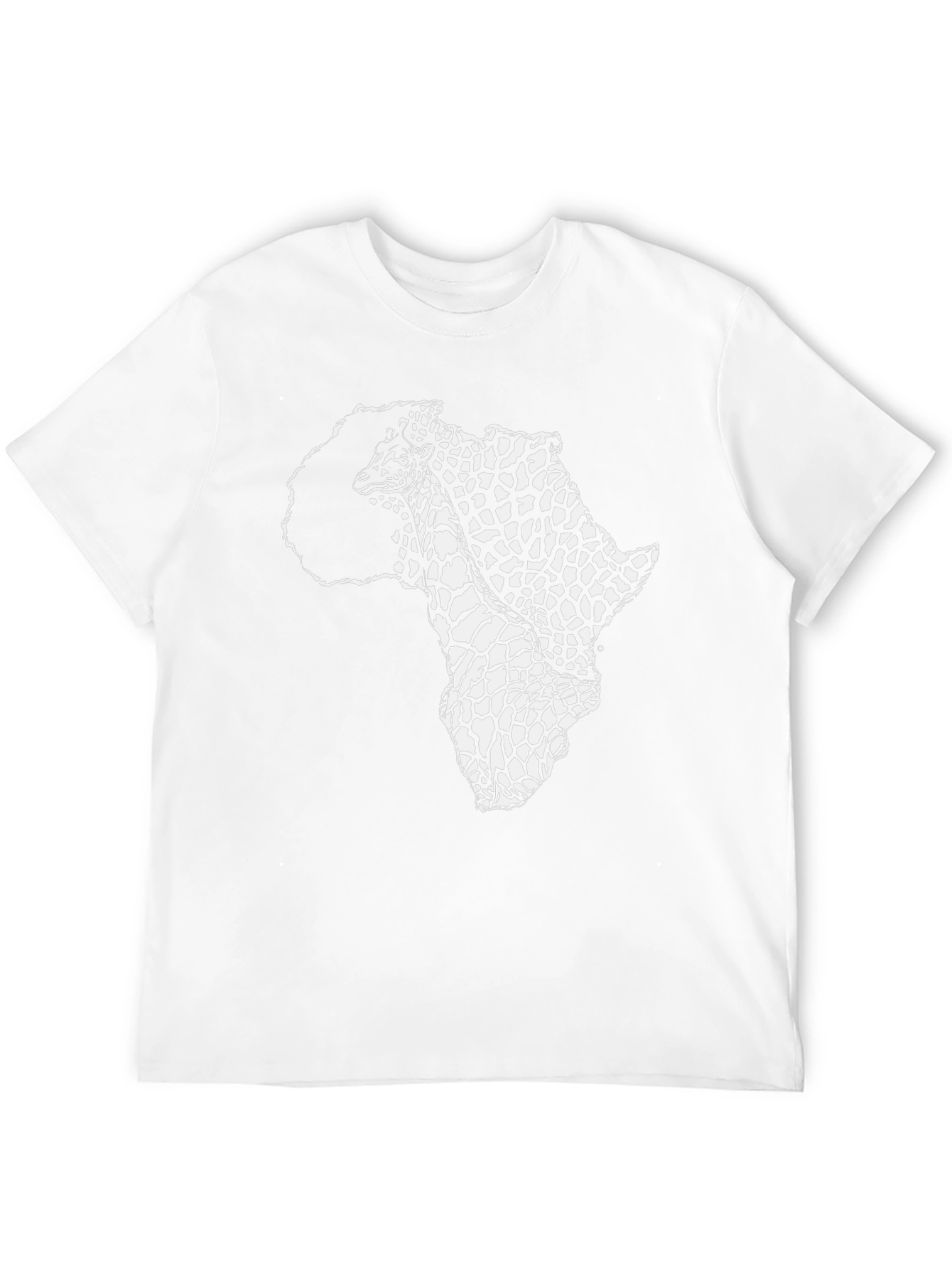 Africa Print Crew Neck T-Shirt - Black