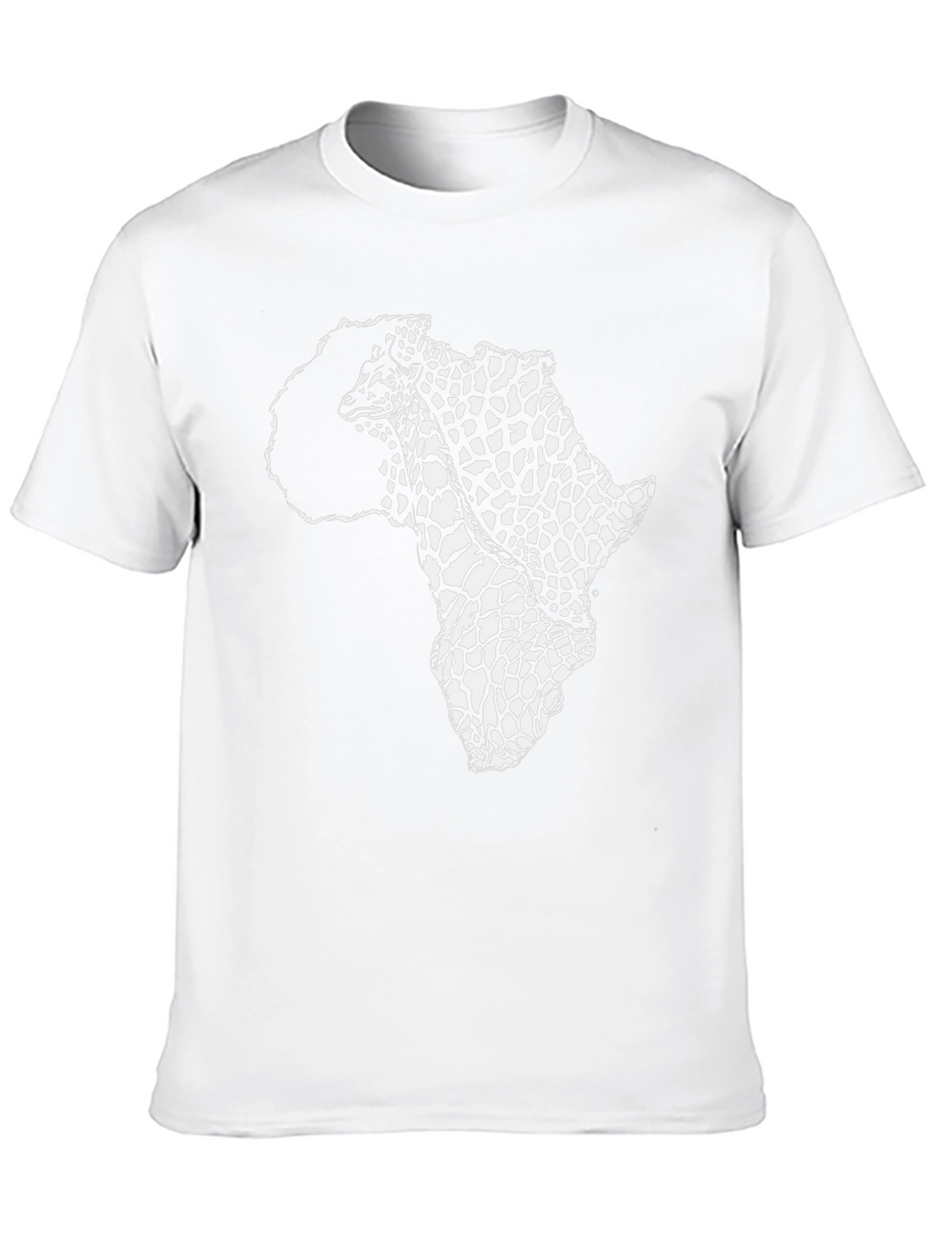 Africa Print Crew Neck T-Shirt - Black