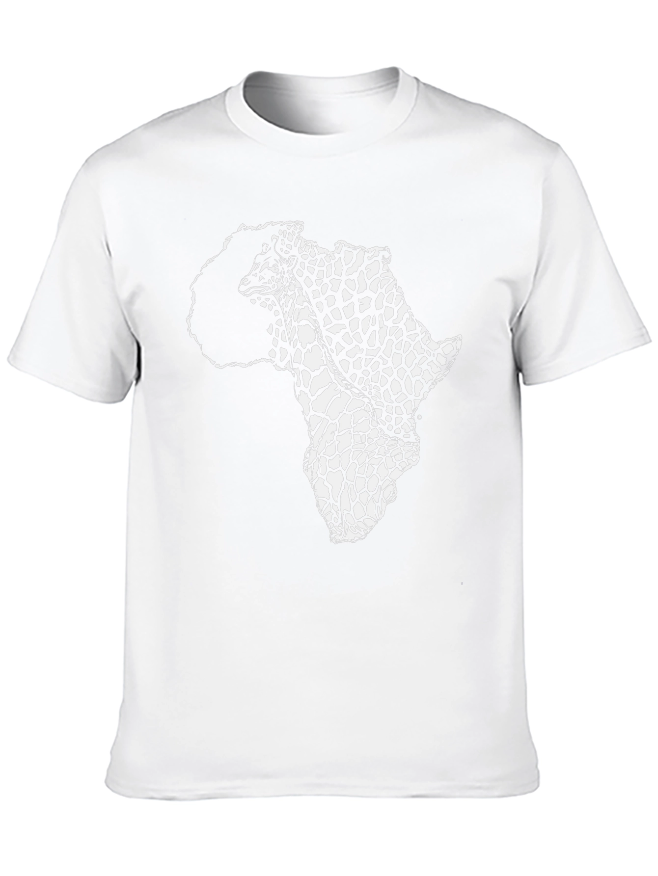 Africa Print Crew Neck T-Shirt - Black