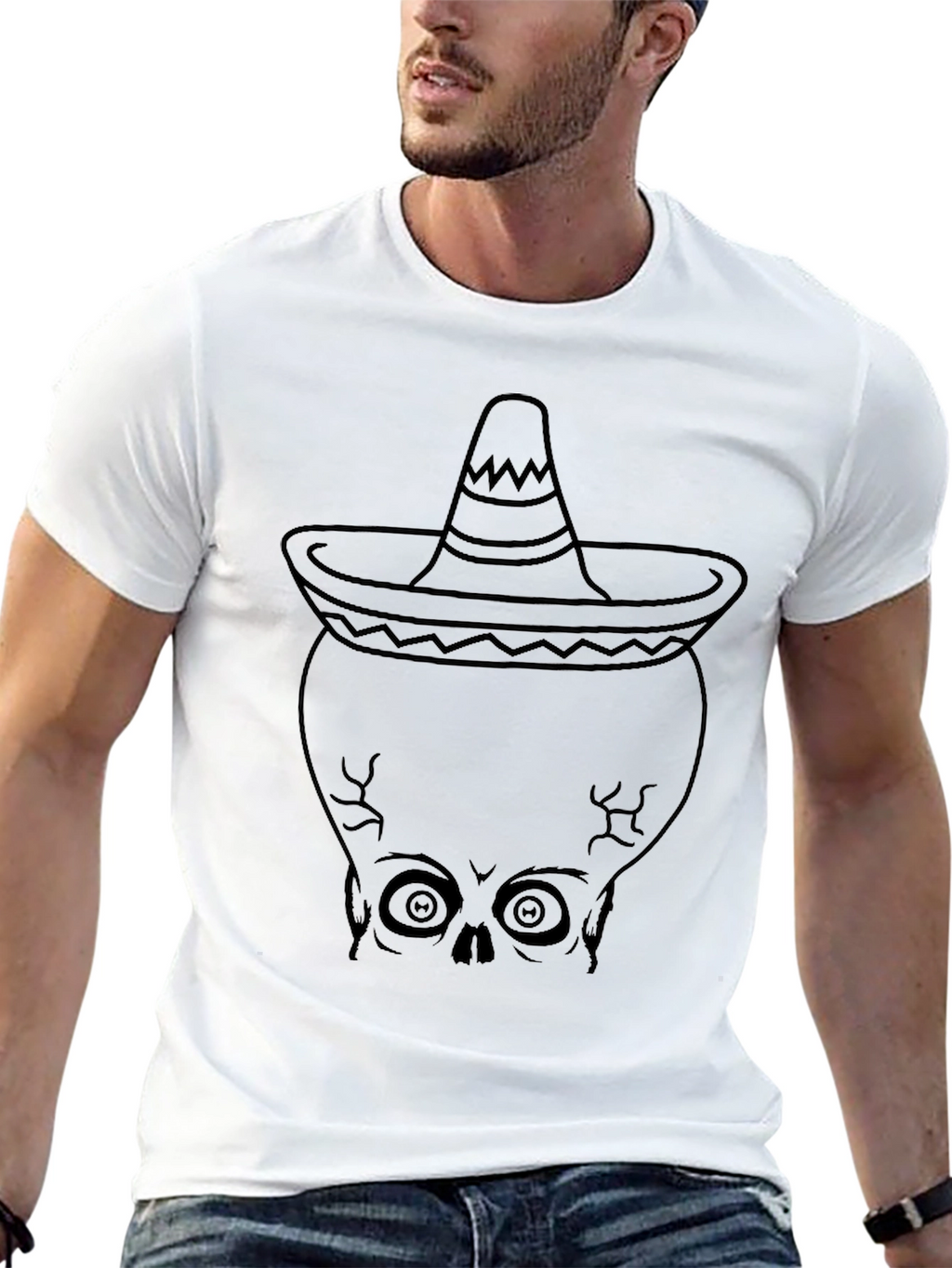 Skull Sombrero Black T-Shirt - Graphic Tee