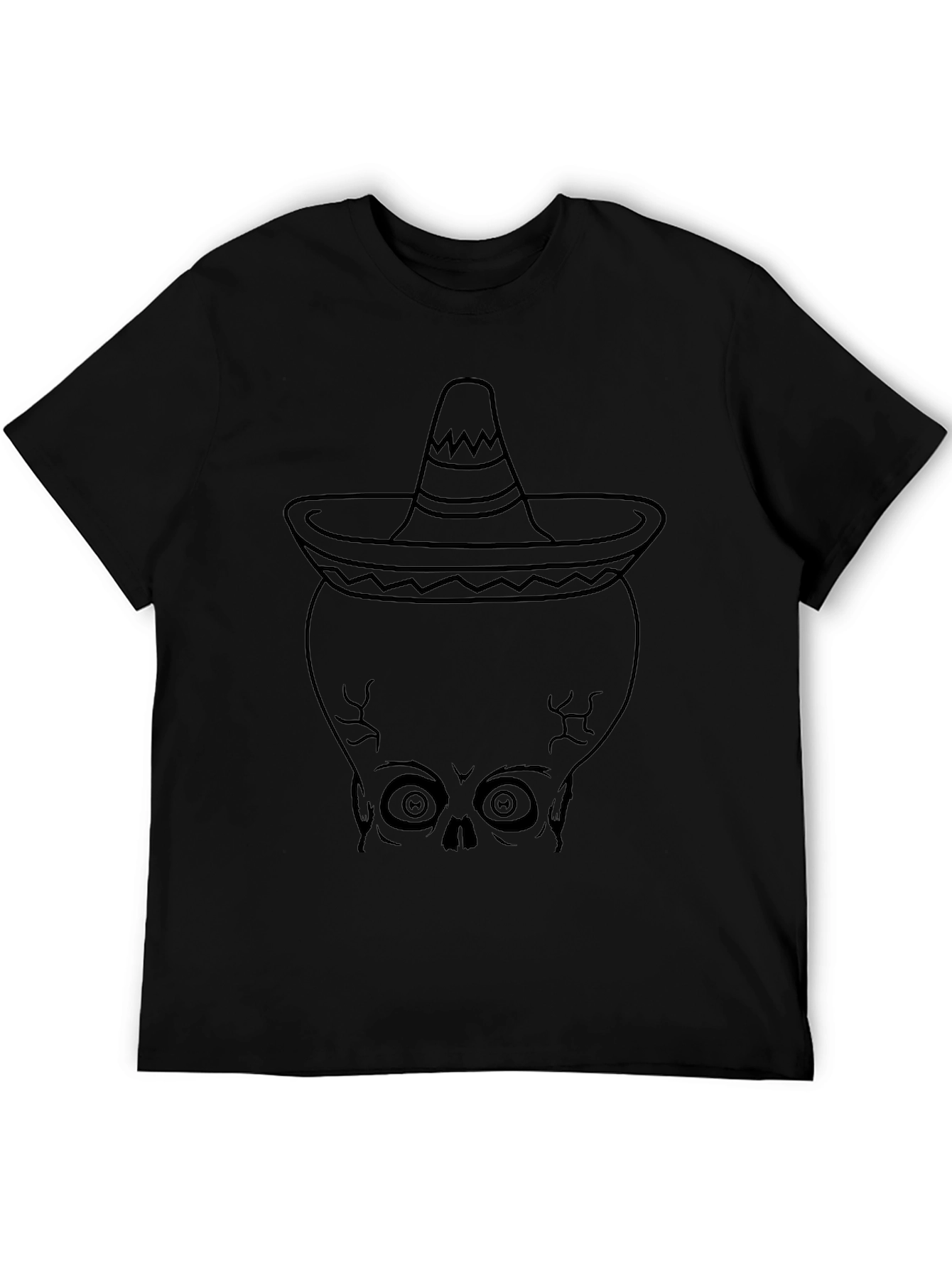Skull Sombrero Black T-Shirt - Graphic Tee