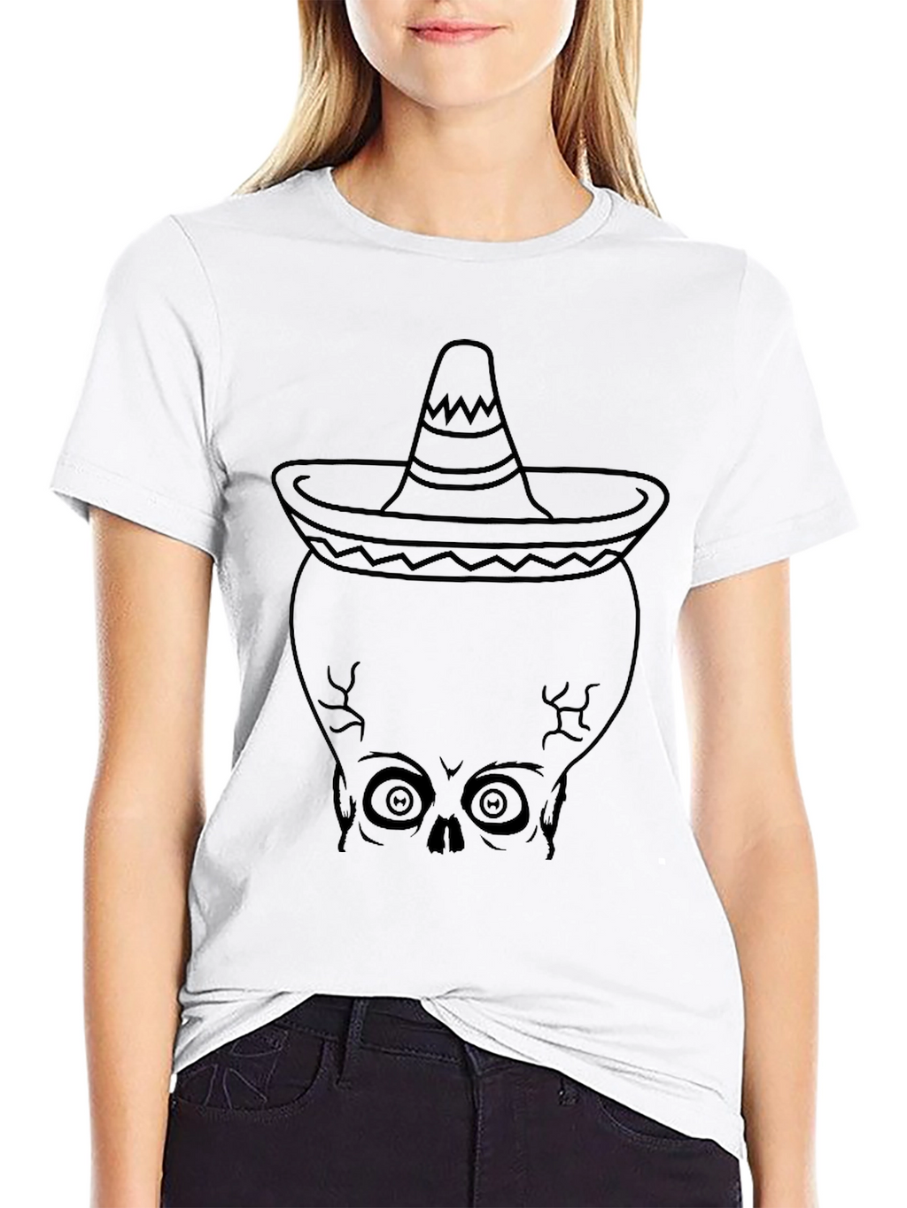 Skull Sombrero Black T-Shirt - Graphic Tee