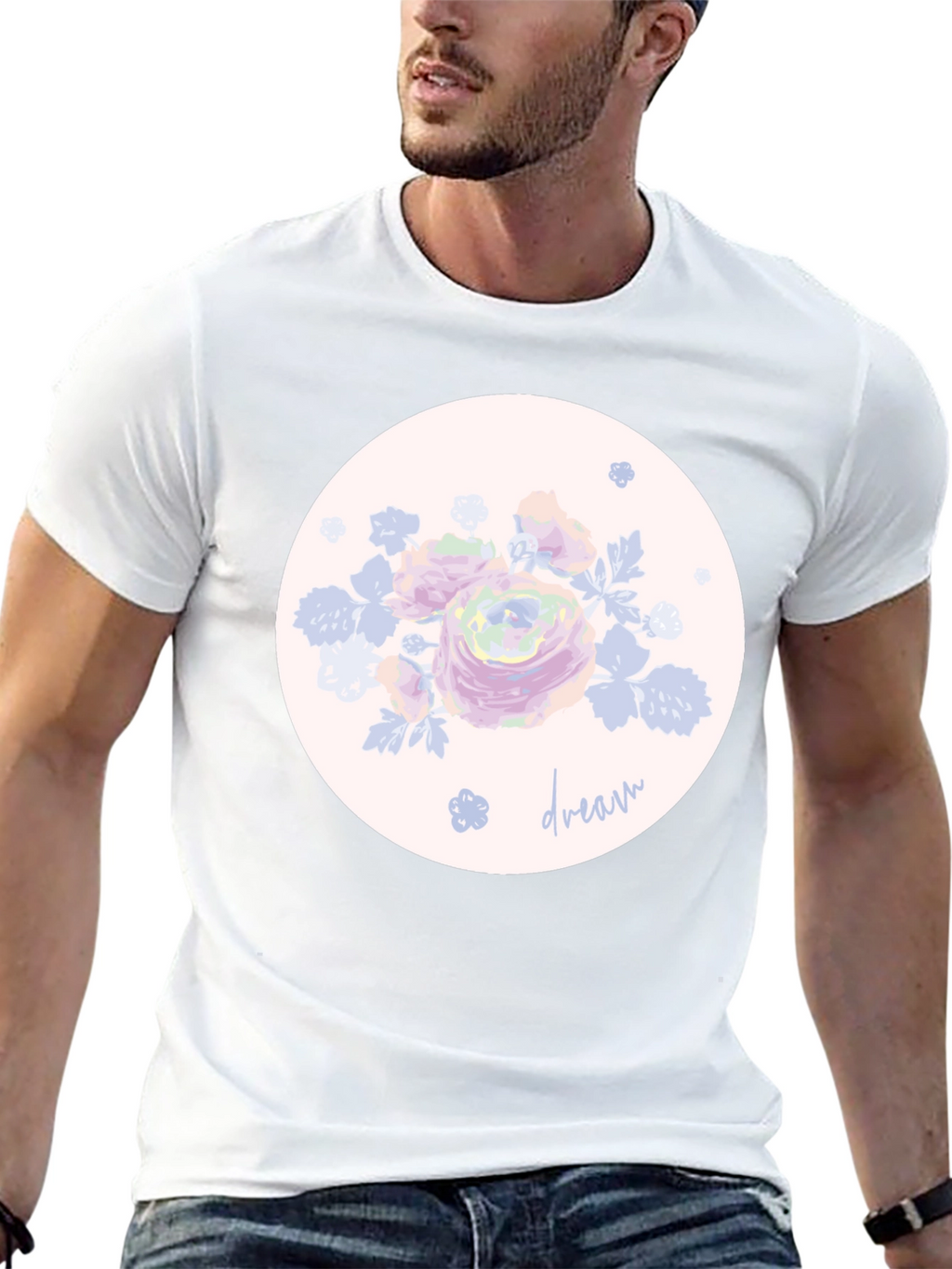 Dream Floral Graphic Tee - Stylish Mens T-Shirt