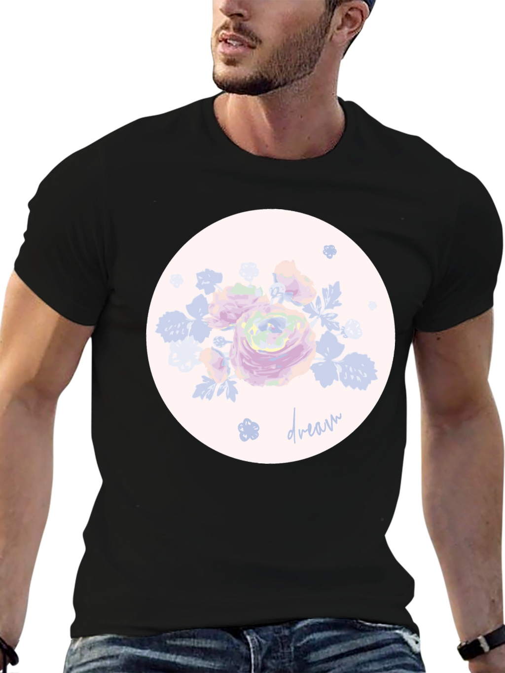 Dream Floral Graphic Tee - Stylish Mens T-Shirt