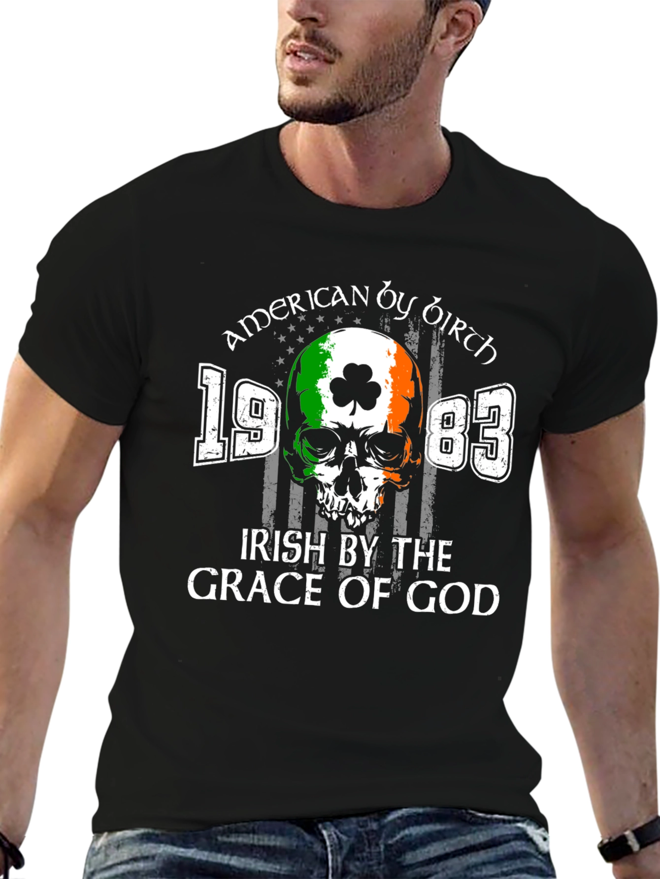 American by Birth Irish by the Grace of God Graphic T-Shirt