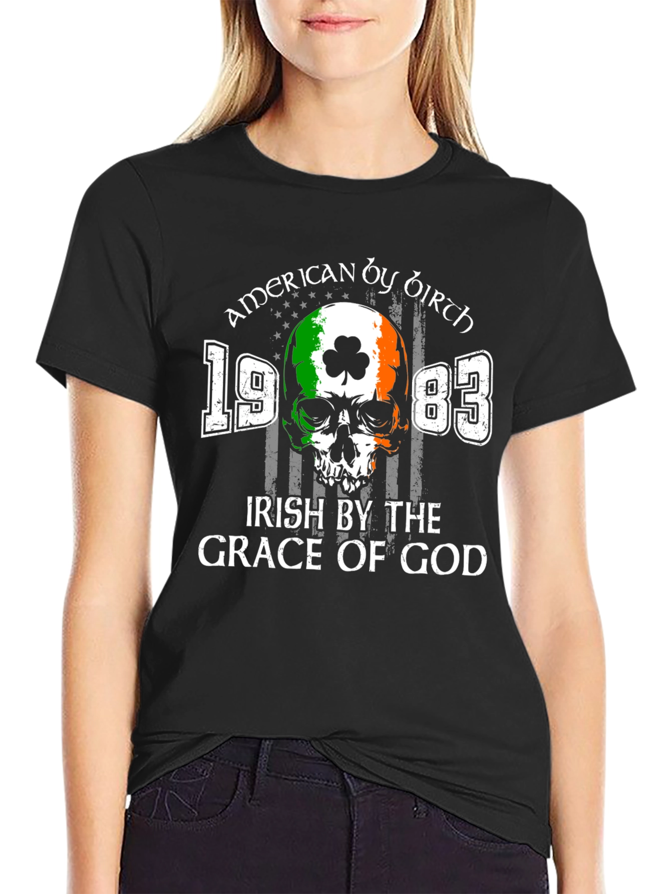 American by Birth Irish by the Grace of God Graphic T-Shirt