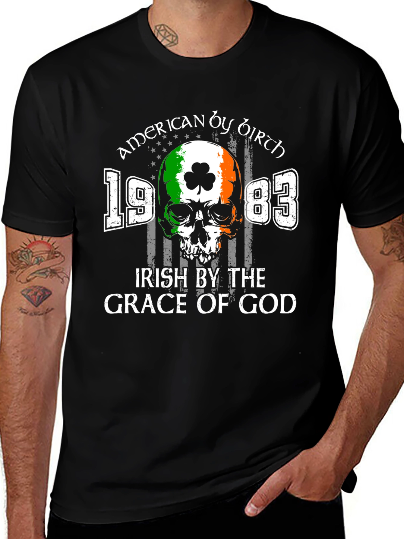 American by Birth Irish by the Grace of God Graphic T-Shirt