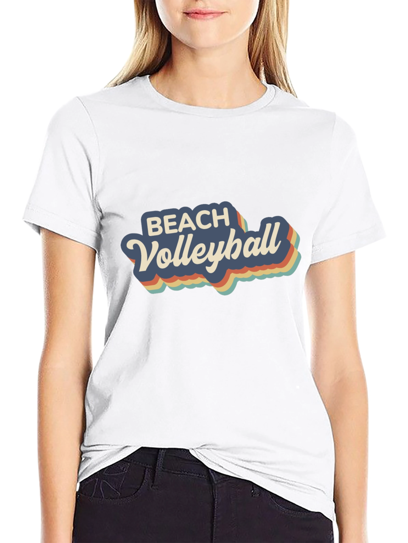 Retro Beach Volleyball Graphic T-Shirt