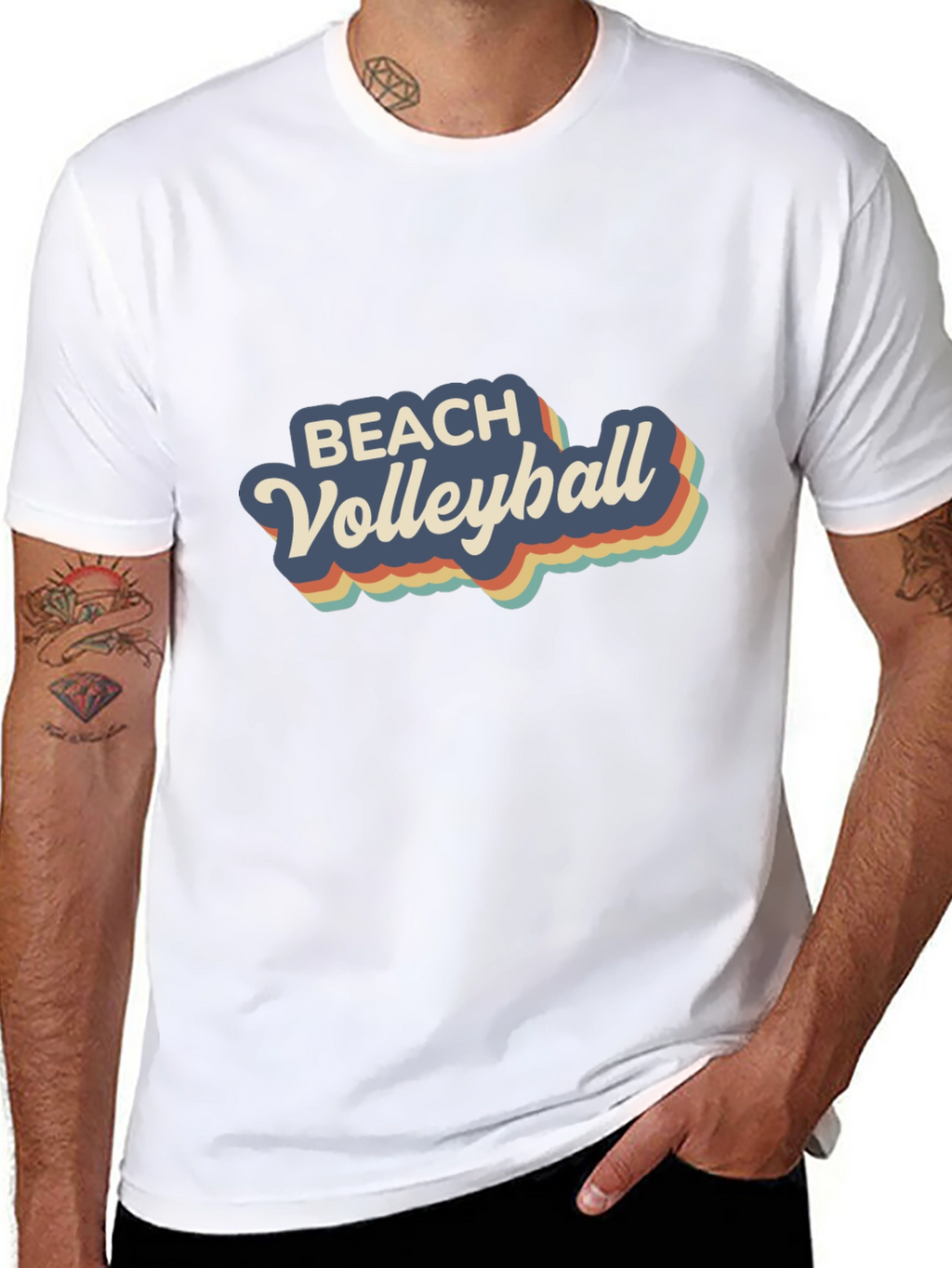 Retro Beach Volleyball Graphic T-Shirt