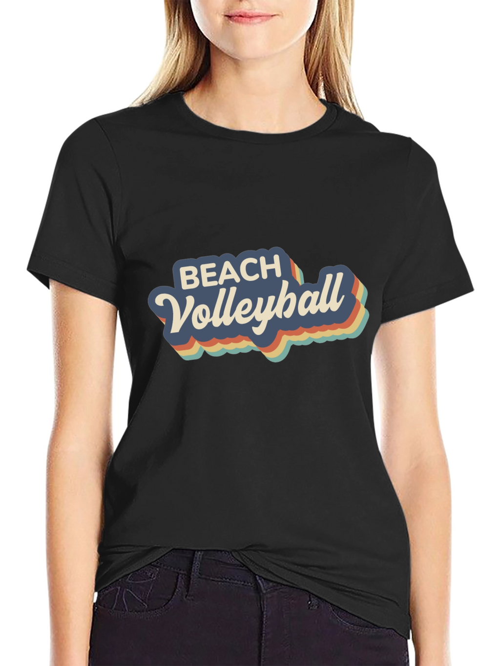 Retro Beach Volleyball Graphic T-Shirt