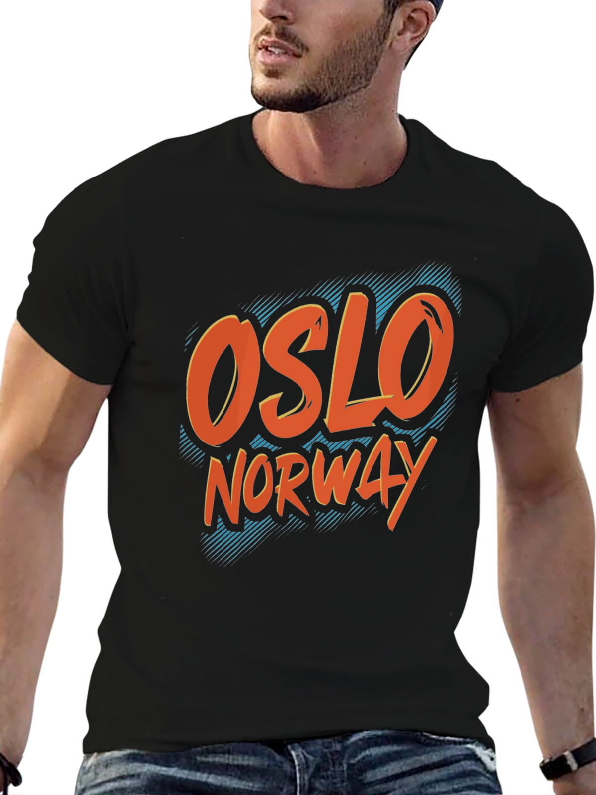 Oslo Norway Graphic Tee -  Retro Style City T-Shirt