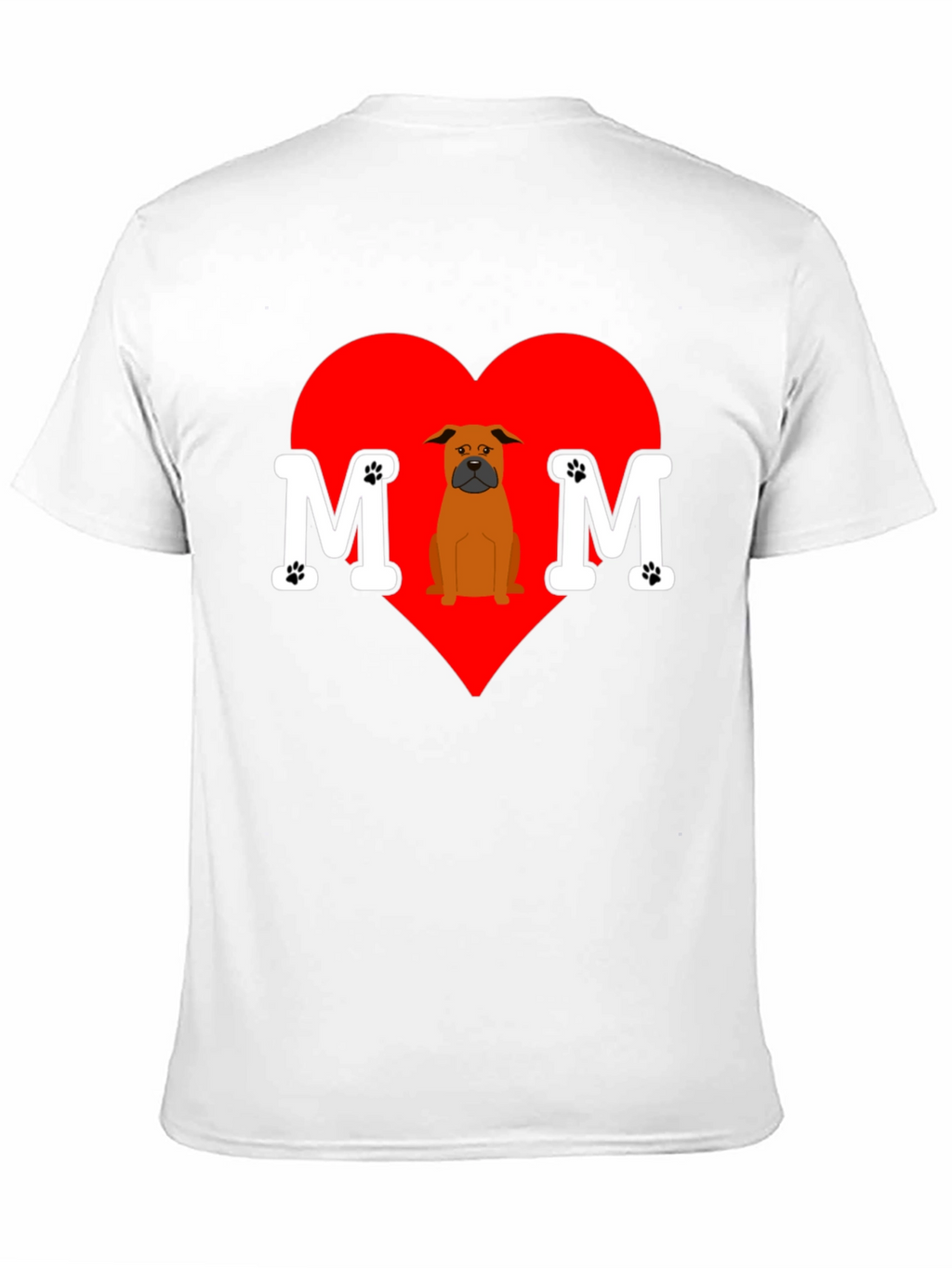 Dog Mom T-Shirt Heart Design Pet Lover Tee