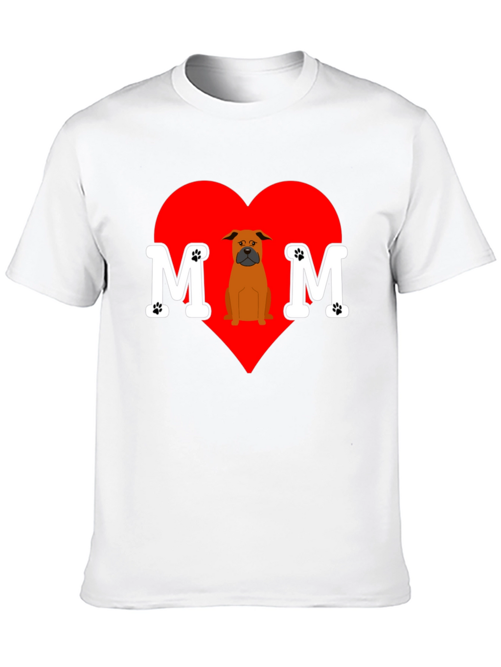 Dog Mom T-Shirt Heart Design Pet Lover Tee