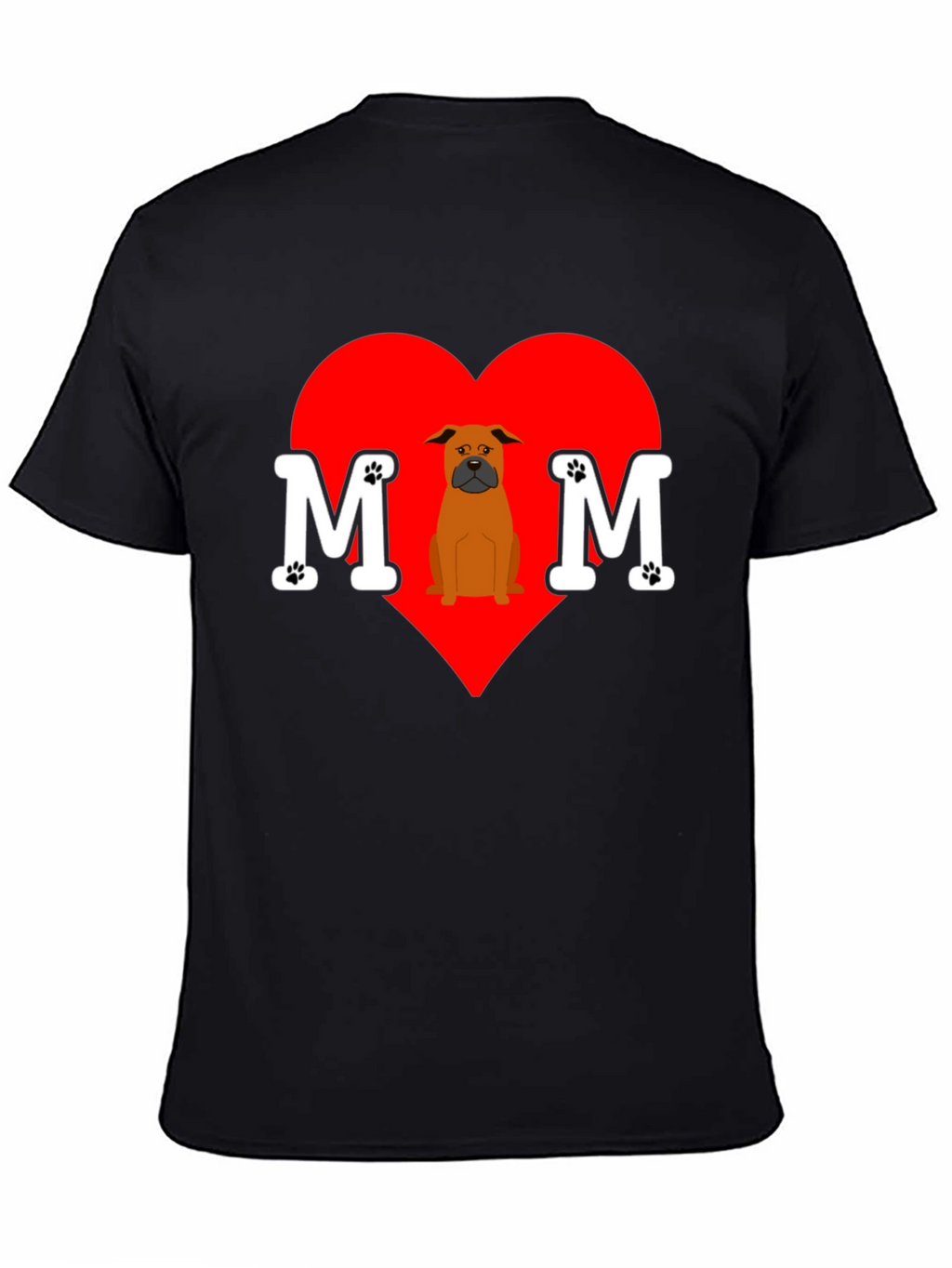 Dog Mom T-Shirt Heart Design Pet Lover Tee