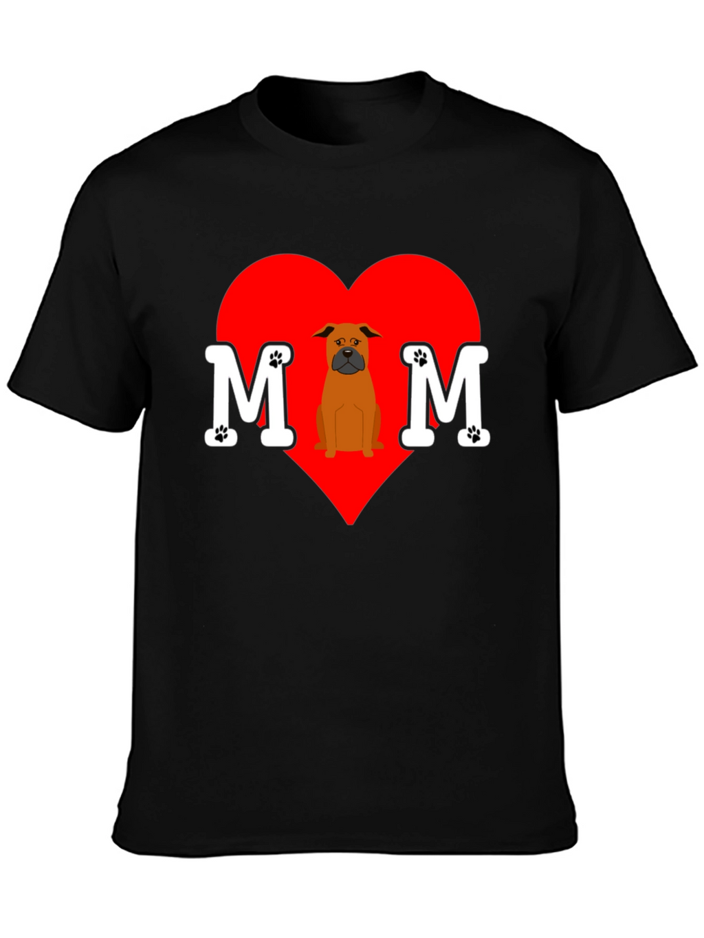 Dog Mom T-Shirt Heart Design Pet Lover Tee
