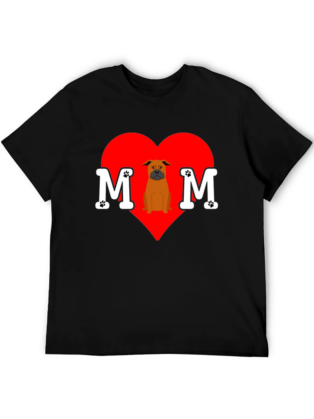 Dog Mom T-Shirt Heart Design Pet Lover Tee