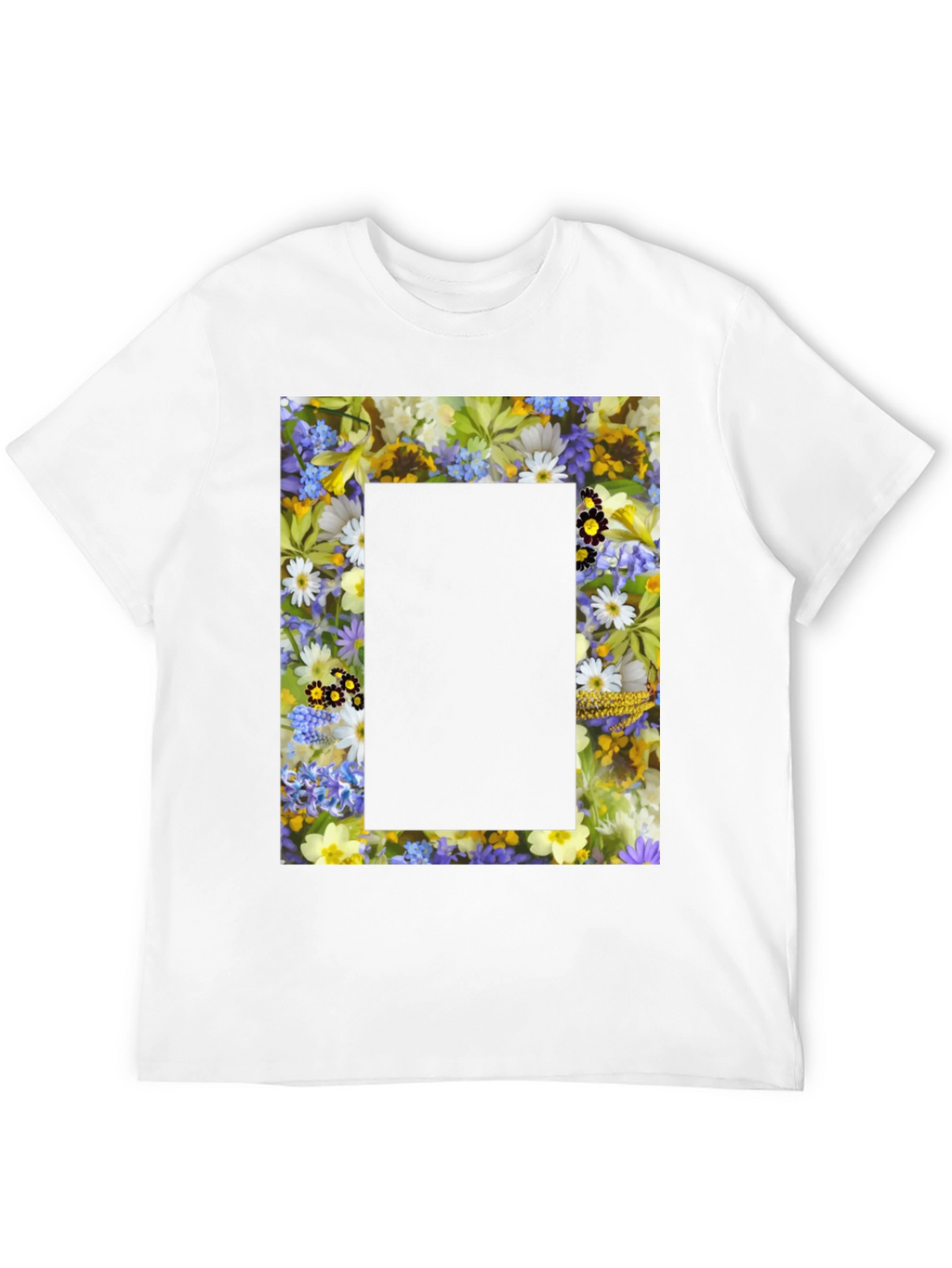Floral Framed Graphic T-Shirt - Unique Design