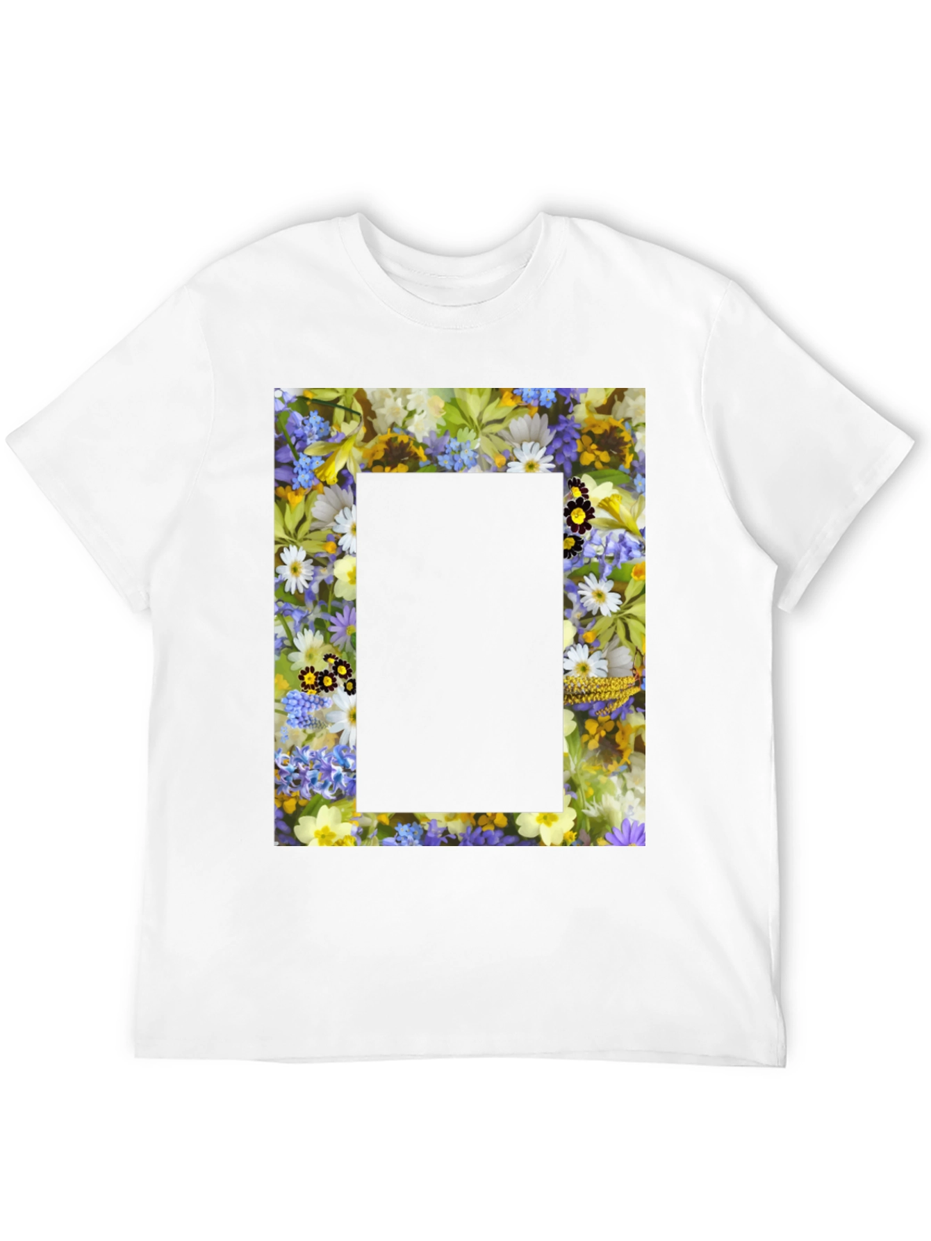 Floral Framed Graphic T-Shirt - Unique Design