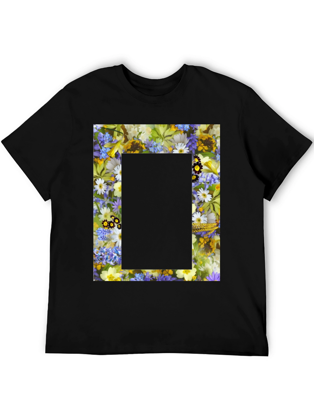 Floral Framed Graphic T-Shirt - Unique Design