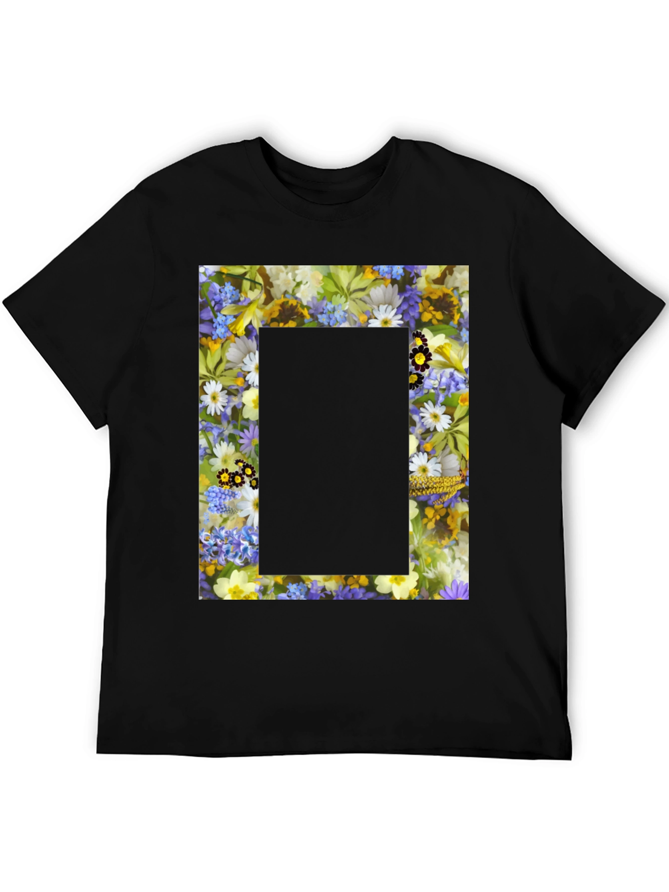 Floral Framed Graphic T-Shirt - Unique Design