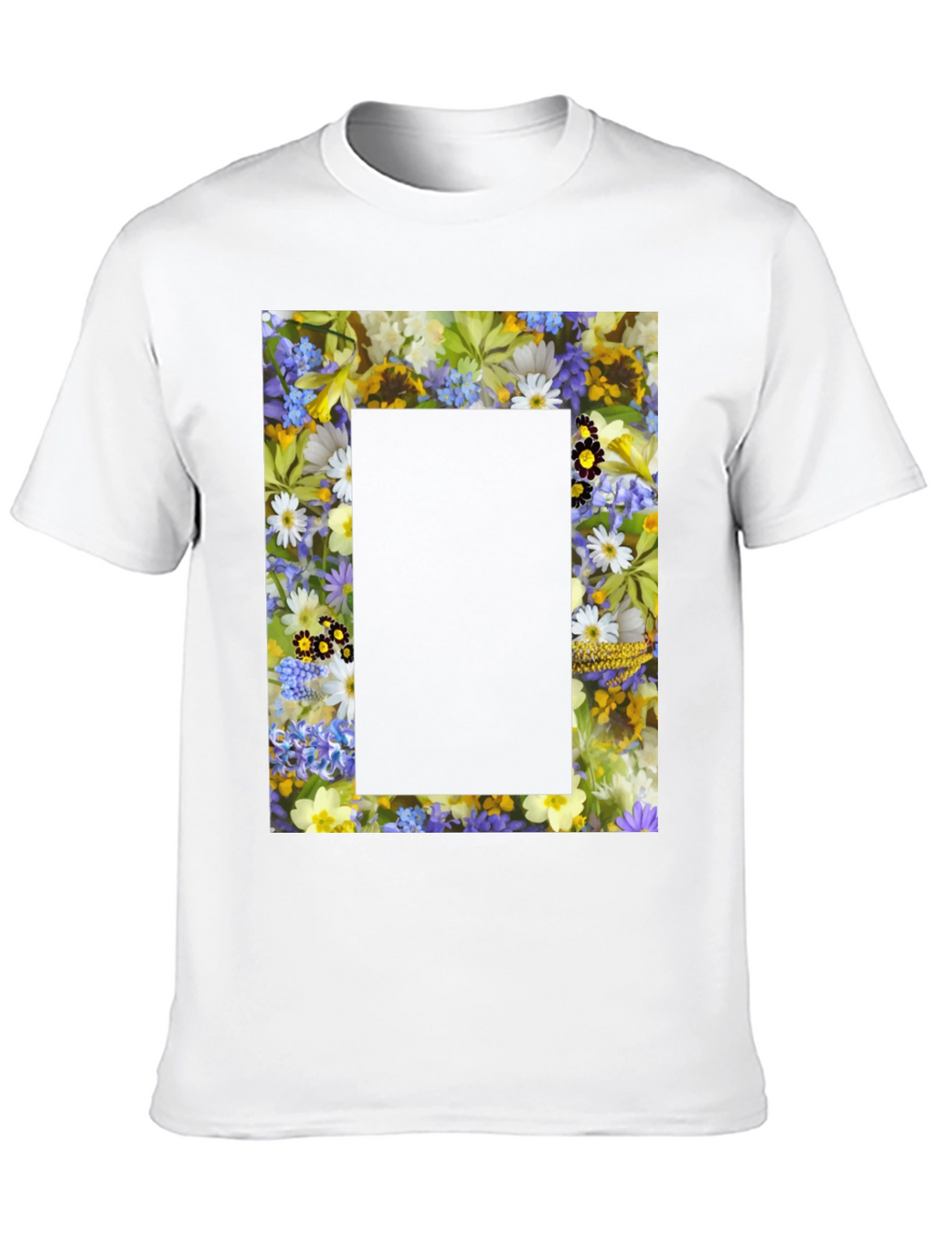 Floral Framed Graphic T-Shirt - Unique Design