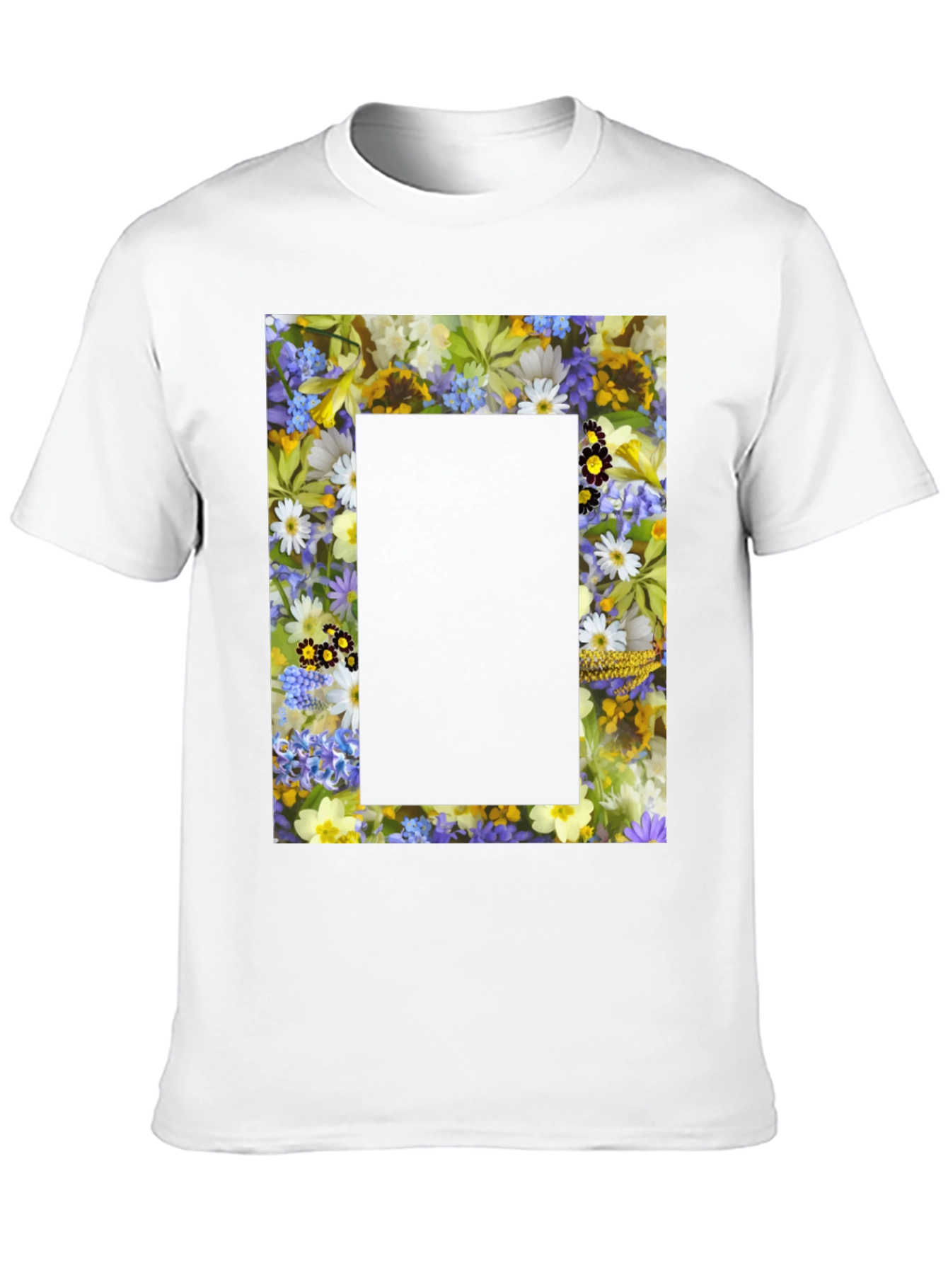 Floral Framed Graphic T-Shirt - Unique Design