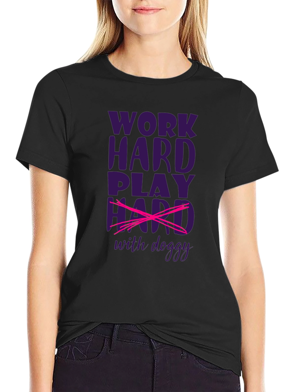 Work Hard Play Hard with Doggy T-Shirt