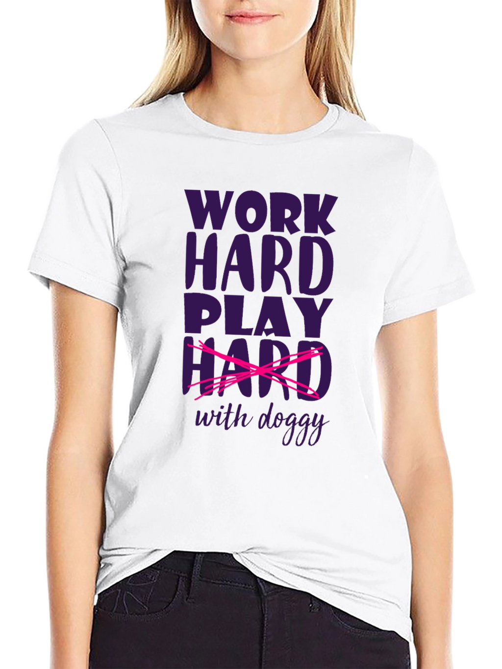 Work Hard Play Hard with Doggy T-Shirt